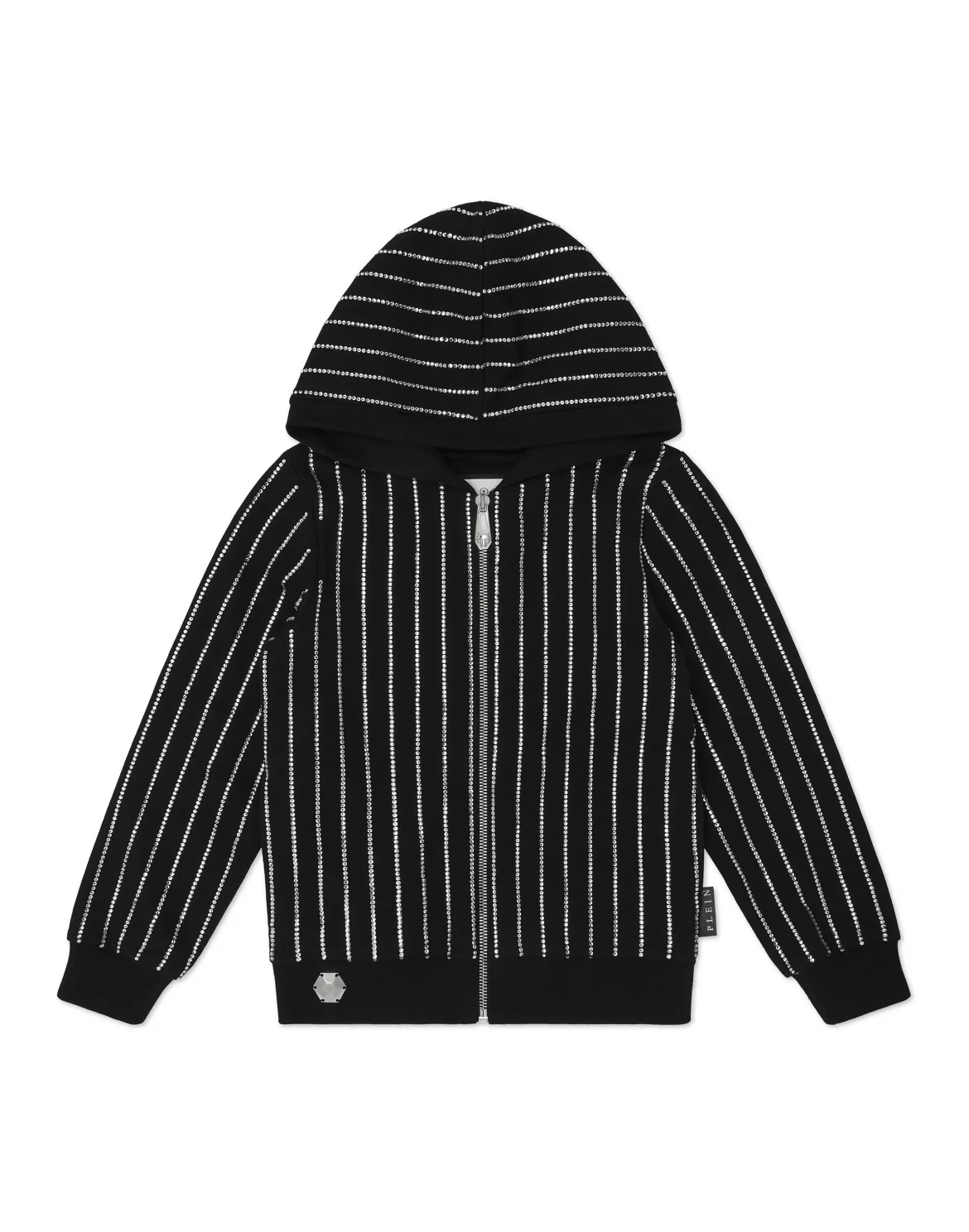 Cropped Hoodie Sweatjacket Crystal, цвет: Черный