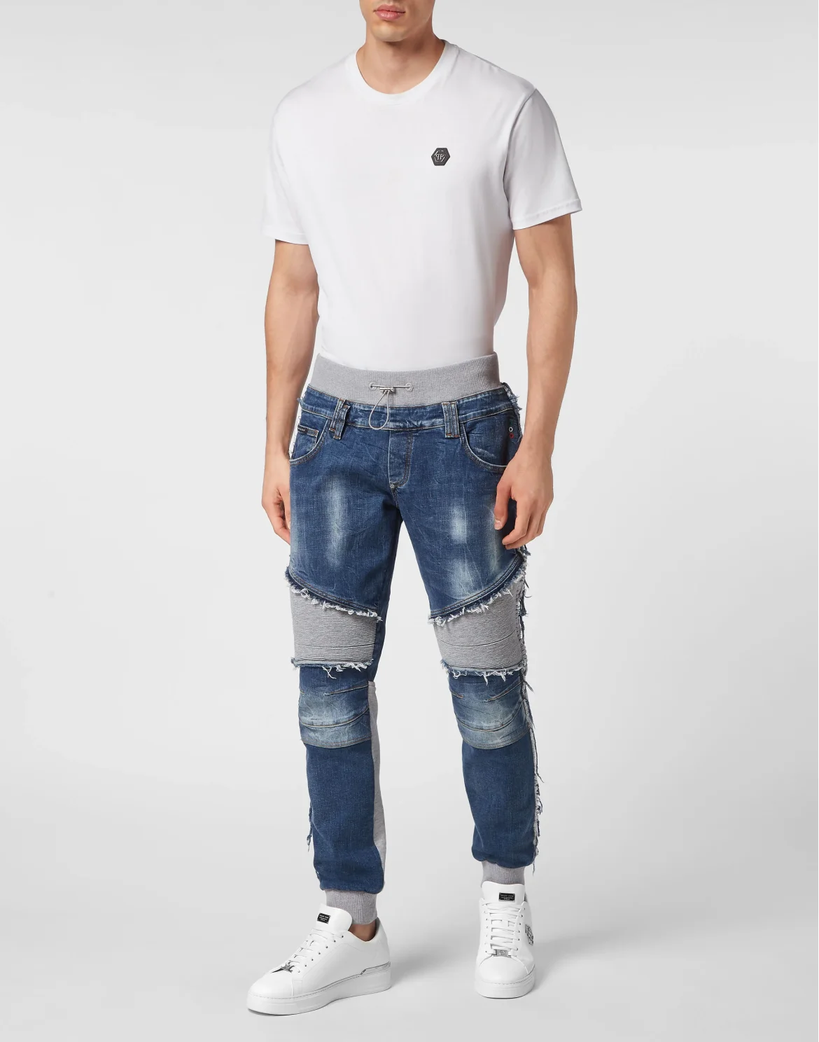 Denim Jogging Trousers Skull&Bones, цвет: Синий