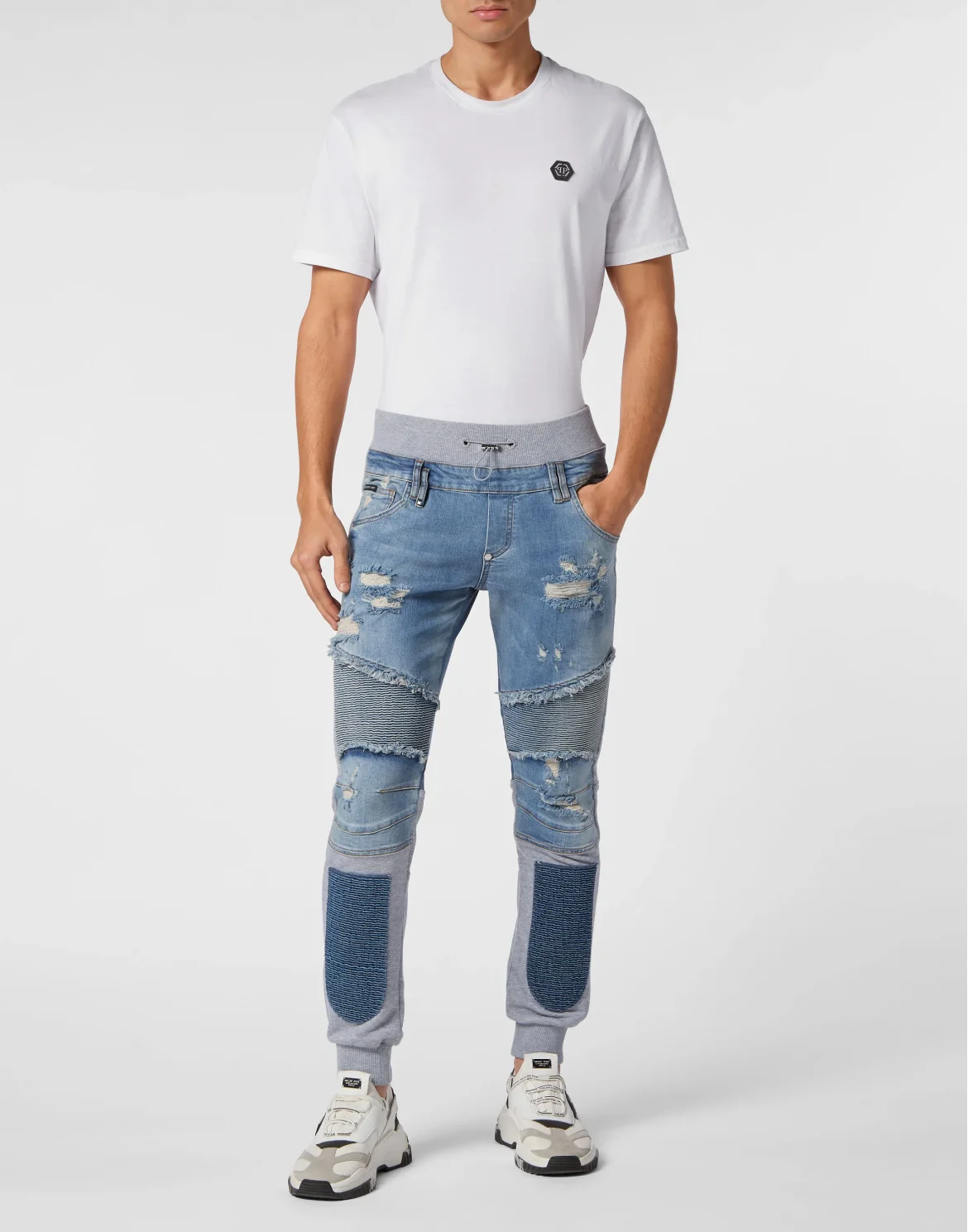 Denim Jogging Trousers Skull&Bones, цвет: Синий