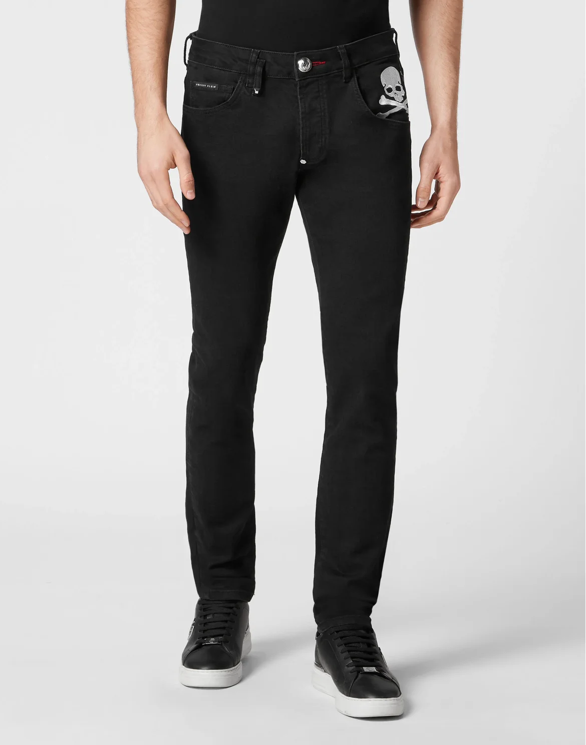 Denim Trousers Super Straight Cut Skull&Bones, цвет: Черный