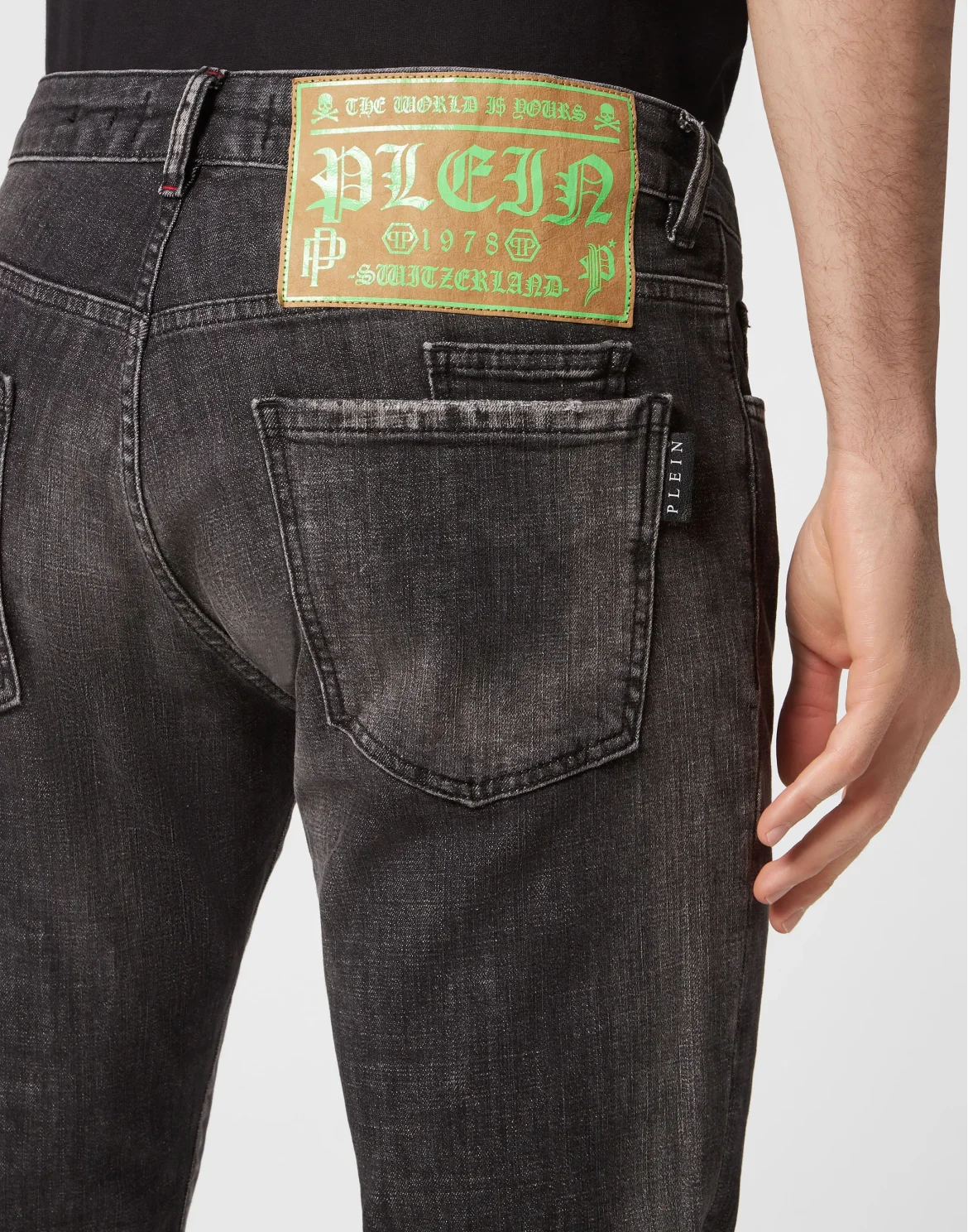 Denim Trousers Super Straight Cut Skull&Bones, цвет: Черный