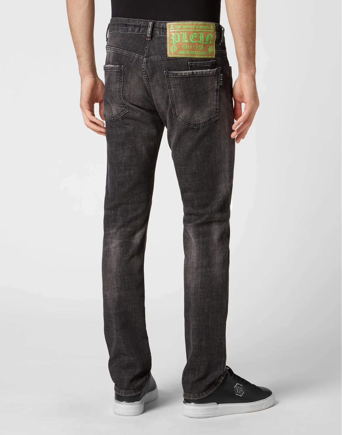 Denim Trousers Super Straight Cut Skull&Bones, цвет: Черный
