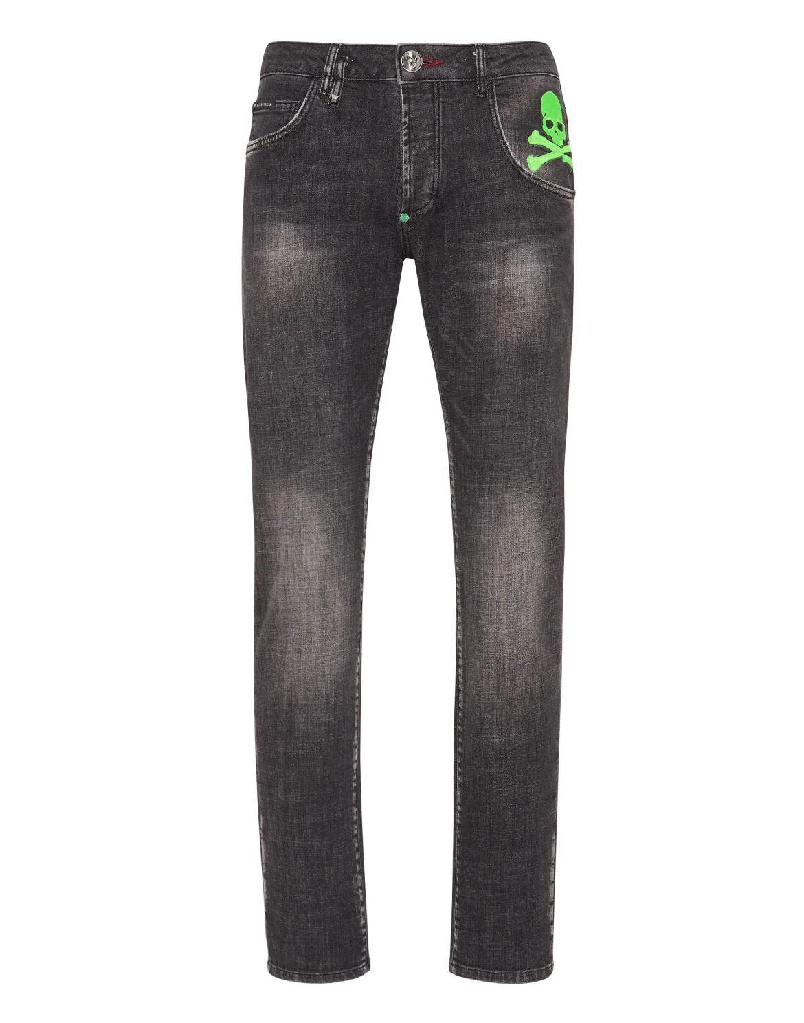 Denim Trousers Super Straight Cut Skull&Bones, цвет: Черный