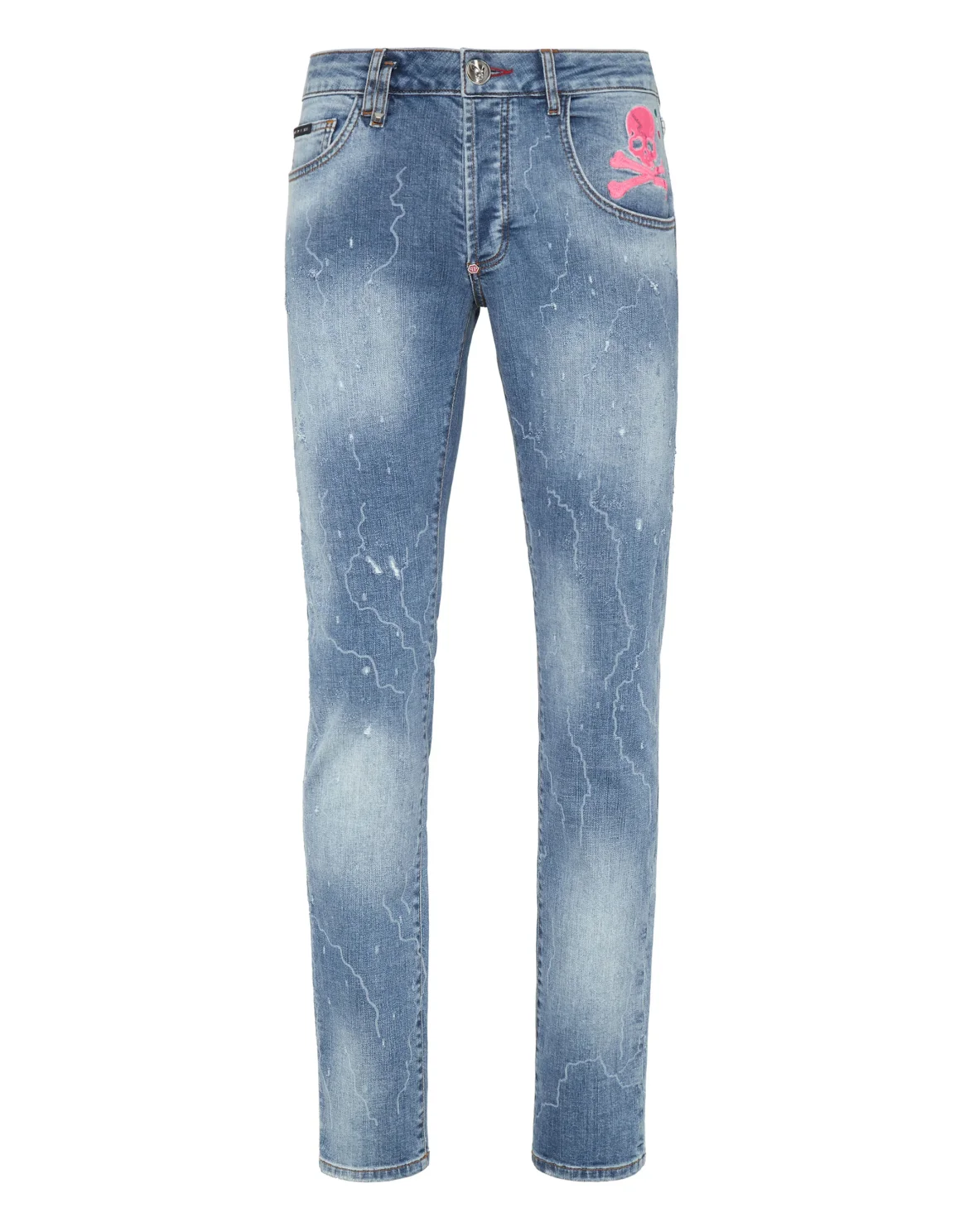 Denim Trousers Super Straight Cut Skull&Bones, цвет: Синий