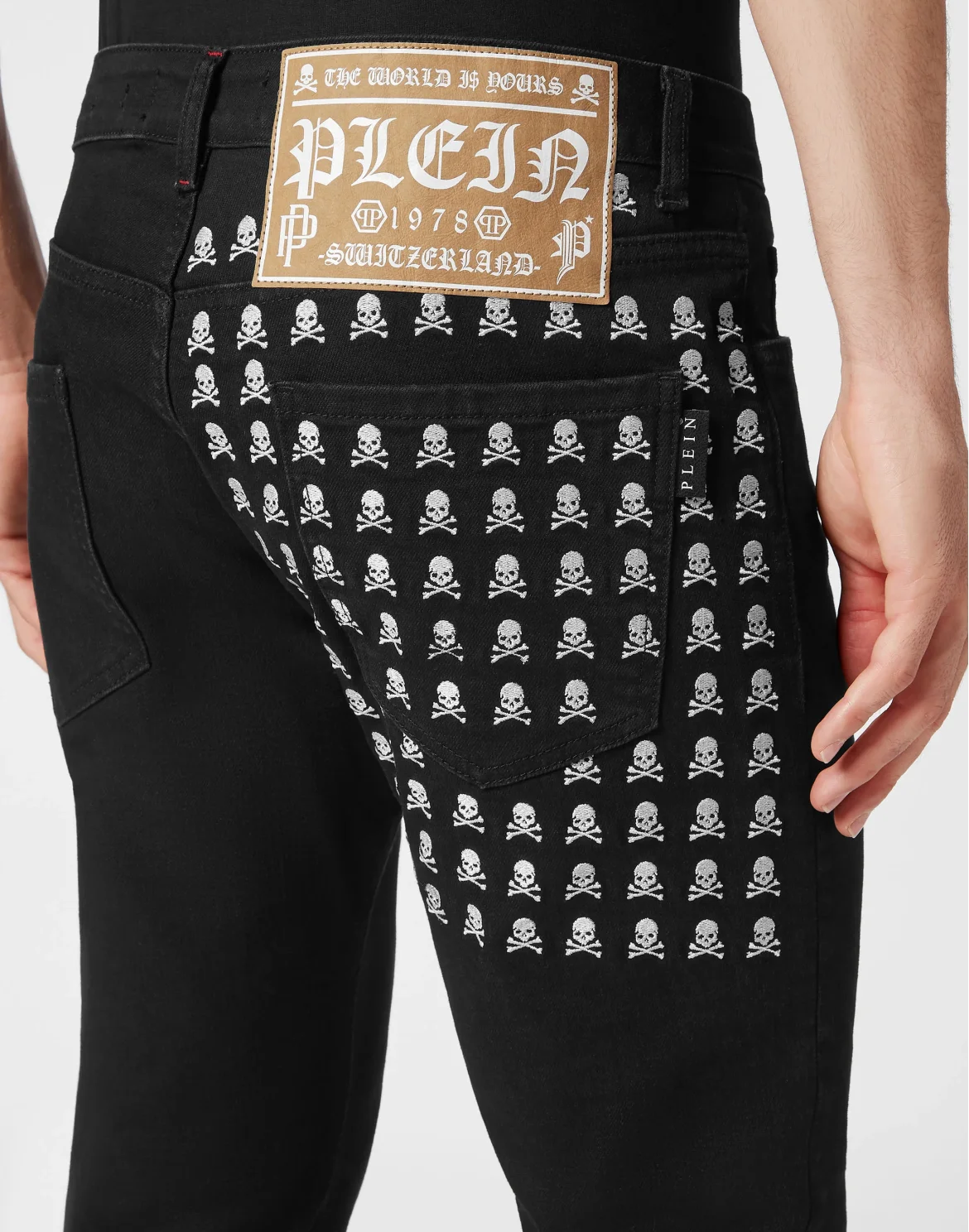 Denim Trousers Super Straight Cut Skull&Bones, цвет: Черный