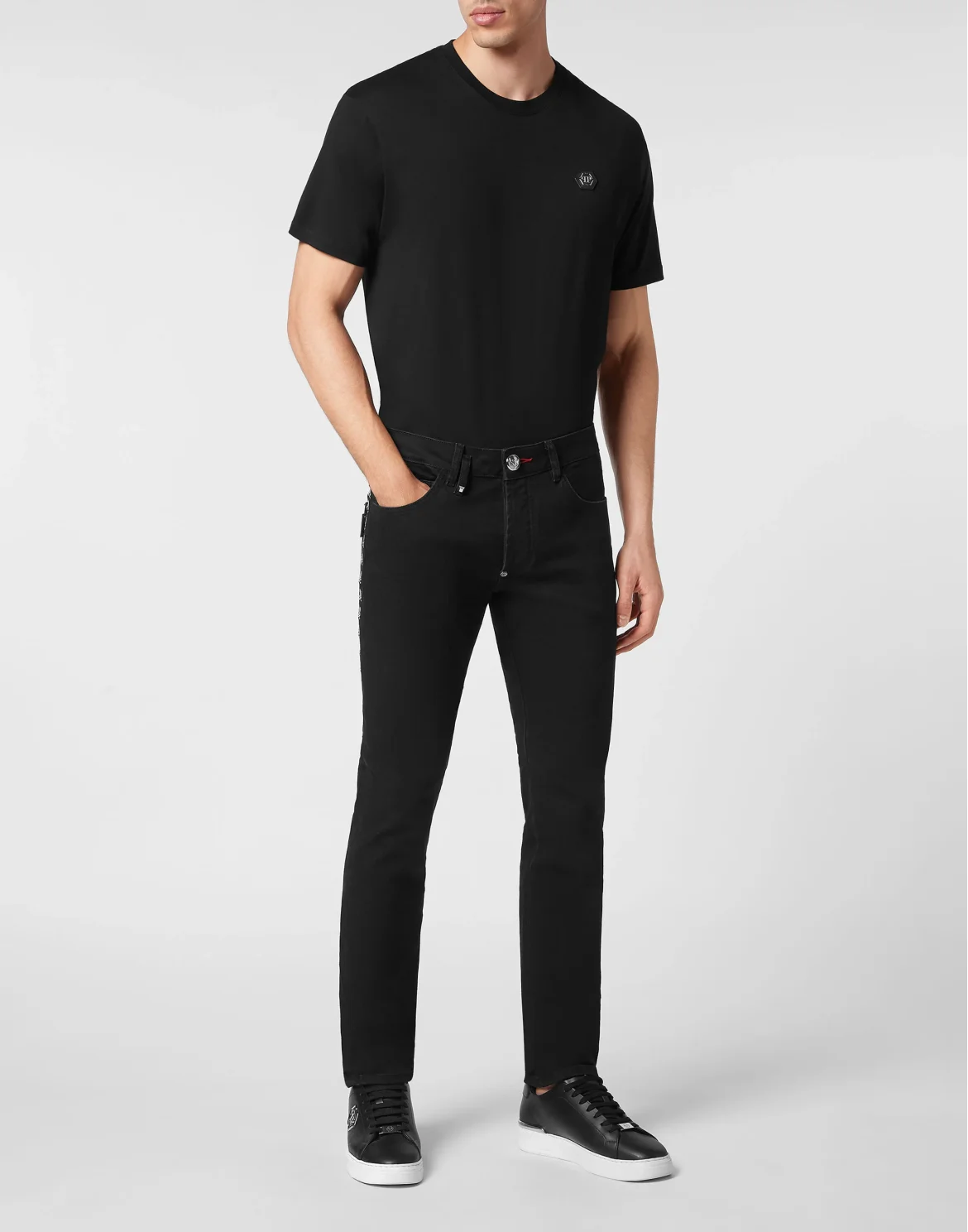 Denim Trousers Super Straight Cut Skull&Bones, цвет: Черный