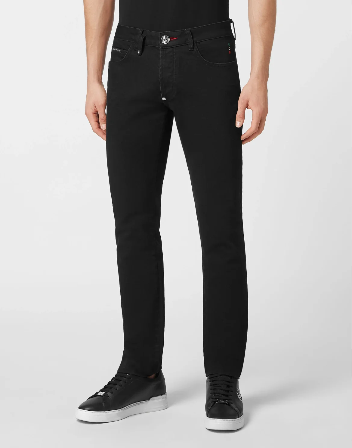 Denim Trousers Super Straight Cut Skull&Bones, цвет: Черный