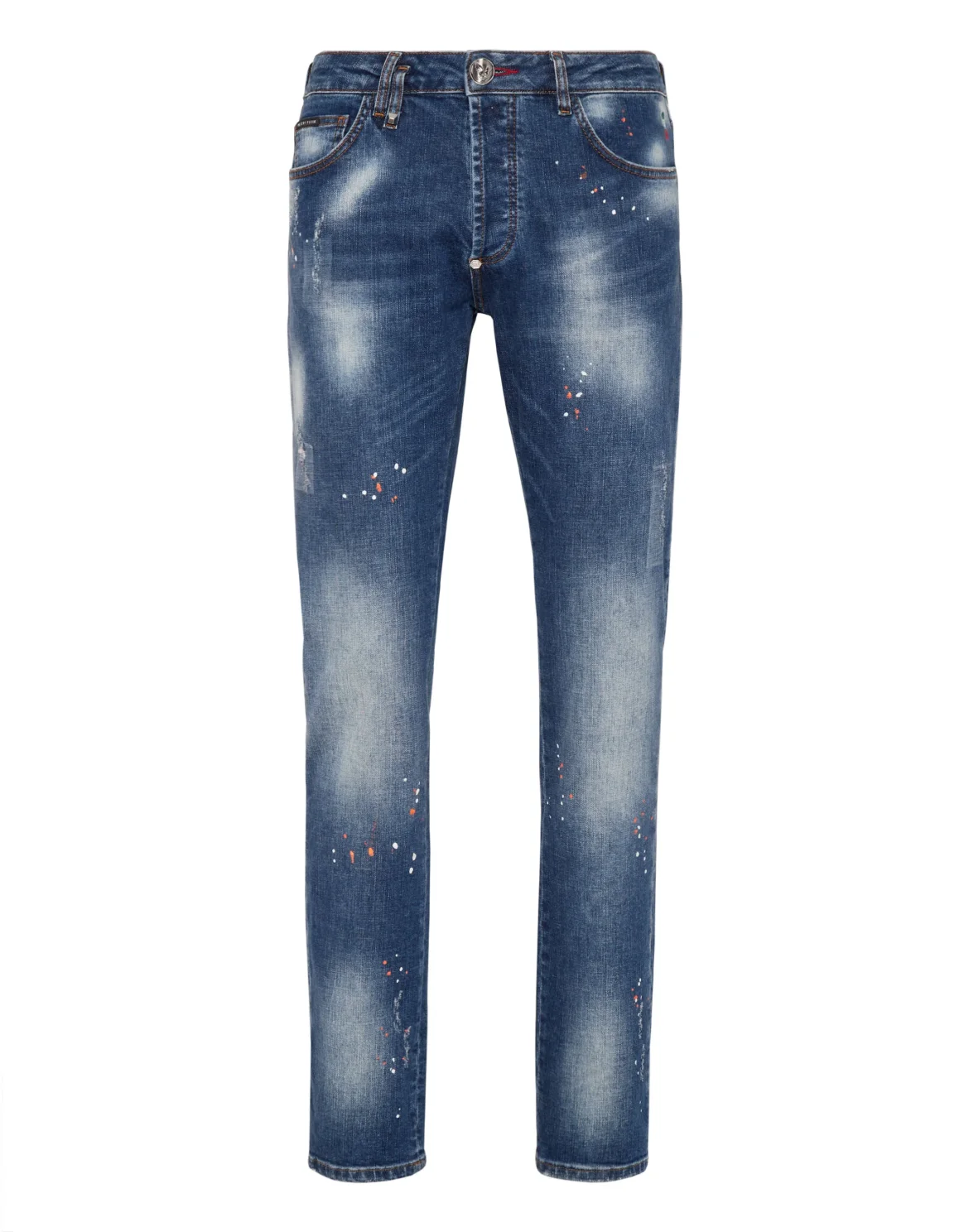 Denim Trousers Super Straight Cut Skull&Bones, цвет: Оранжевый