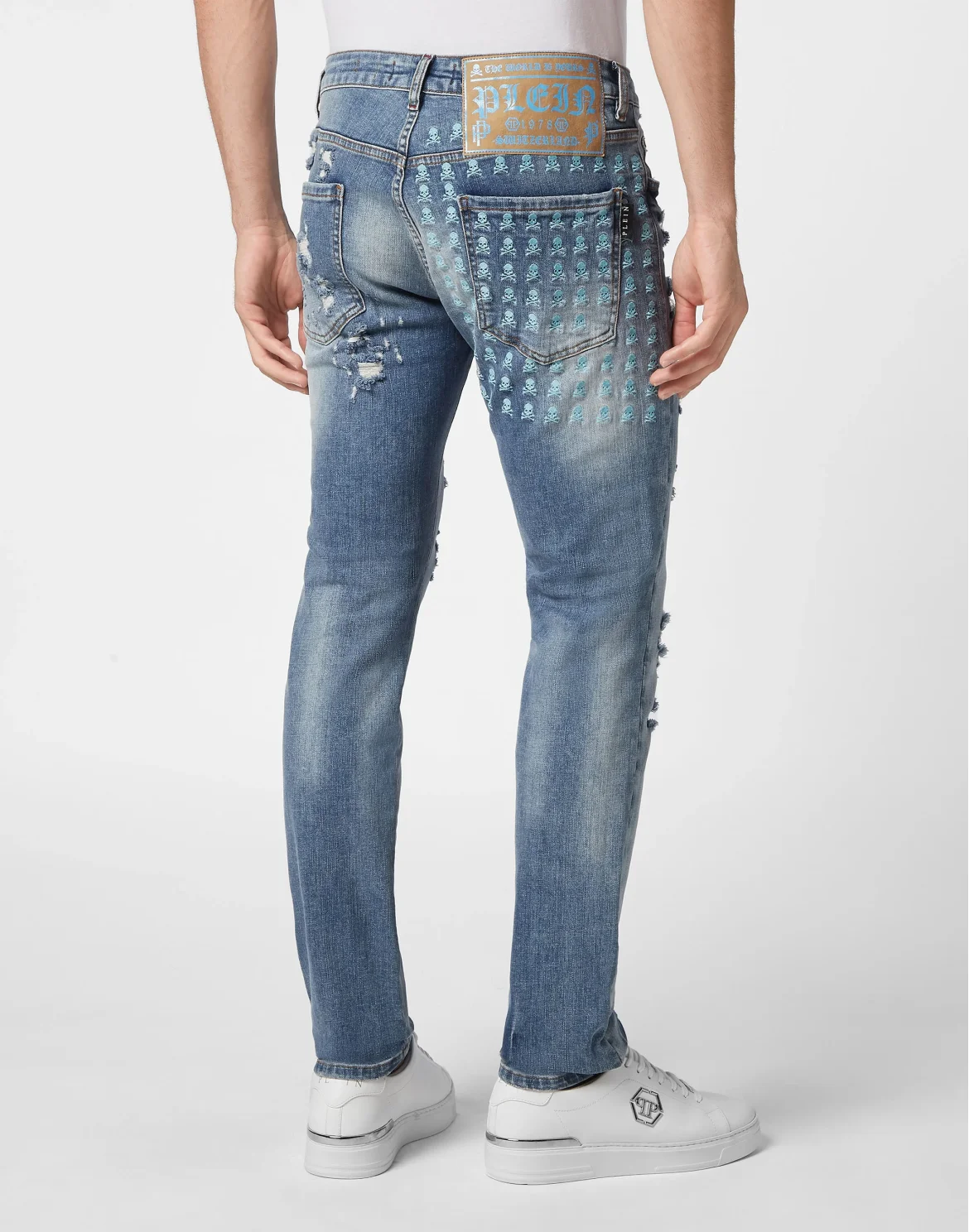 Denim Trousers Super Straight Cut Skull&Bones, цвет: Синий