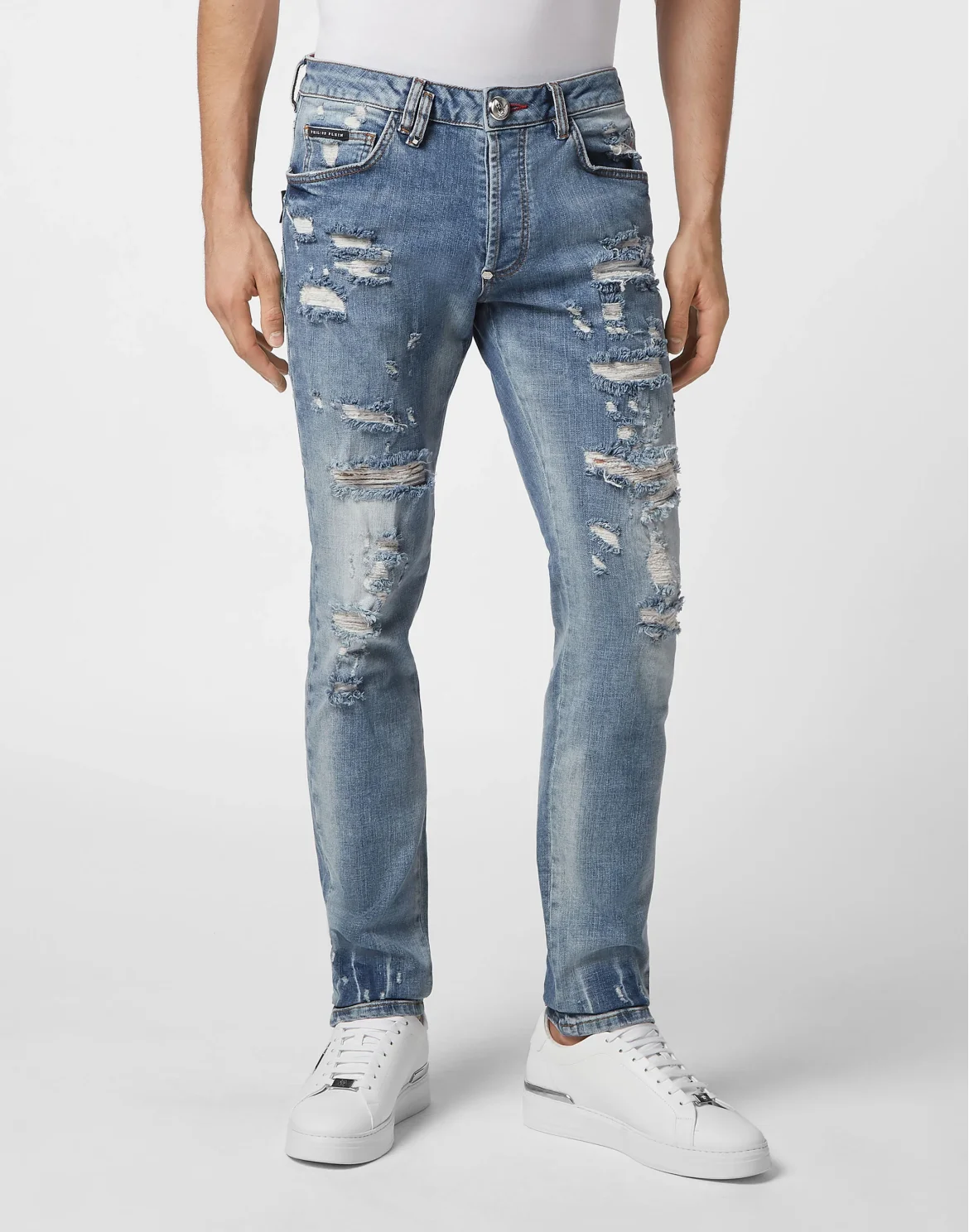 Denim Trousers Super Straight Cut Skull&Bones, цвет: Синий