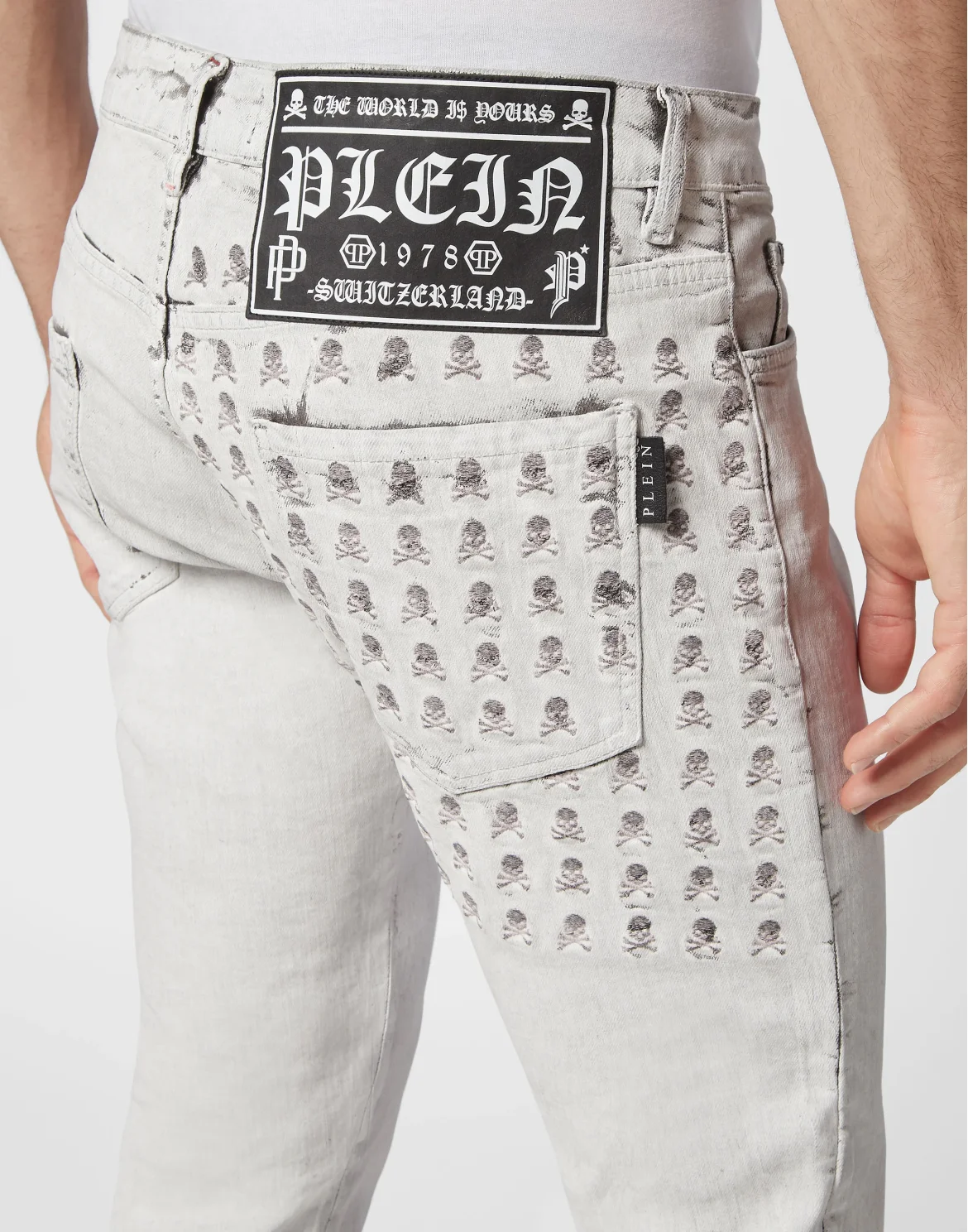 Denim Trousers Super Straight Cut Skull&Bones, цвет: Белый
