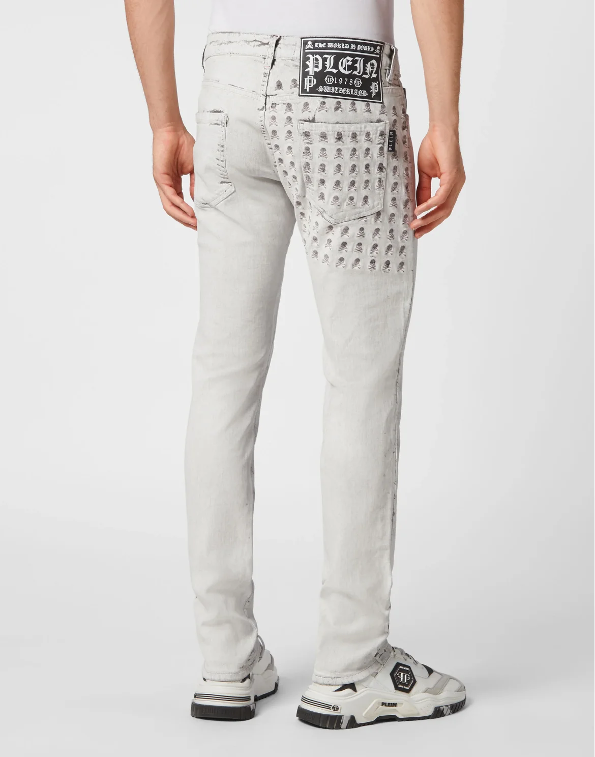 Denim Trousers Super Straight Cut Skull&Bones, цвет: Белый