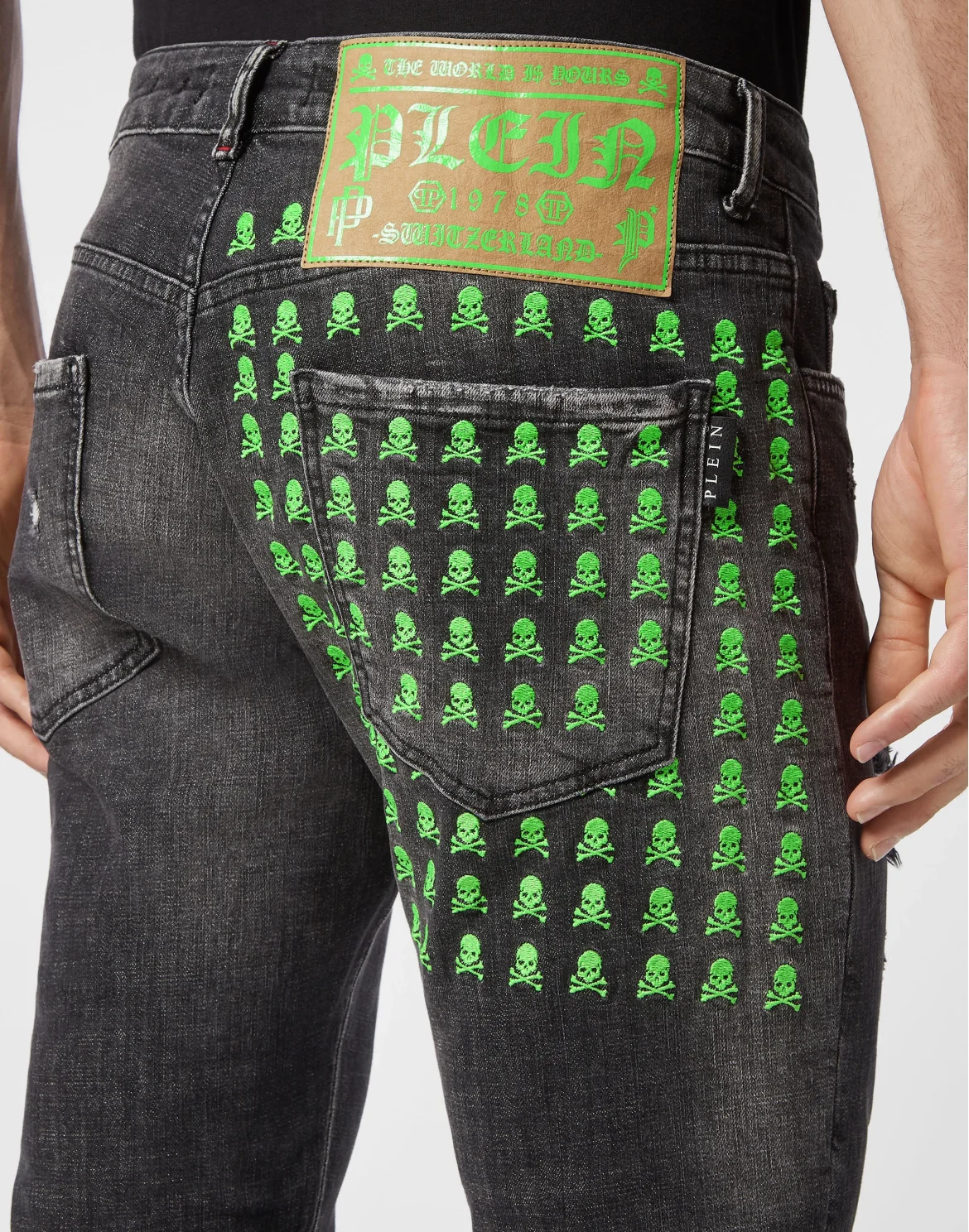 Denim Trousers Super Straight Cut Skull&Bones, цвет: Черный