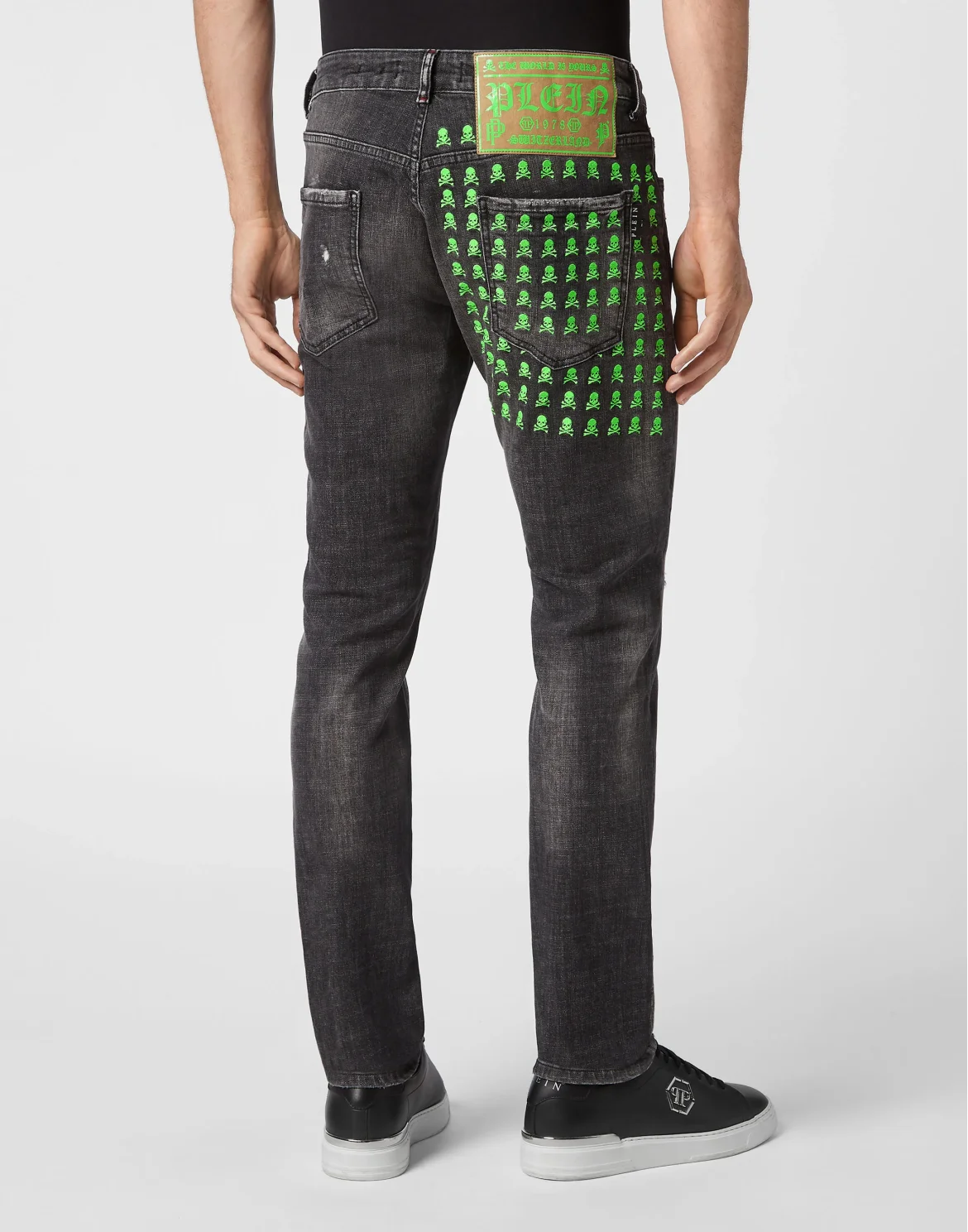 Denim Trousers Super Straight Cut Skull&Bones, цвет: Черный