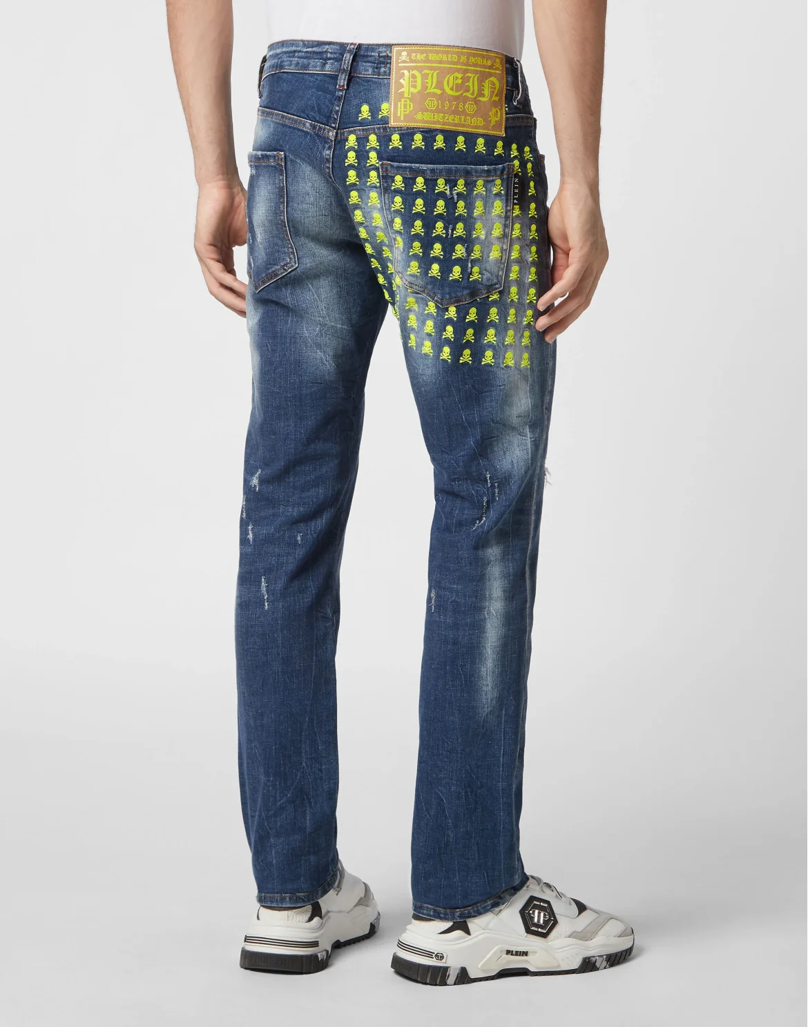 Denim Trousers Super Straight Cut Skull&Bones, цвет: Синий