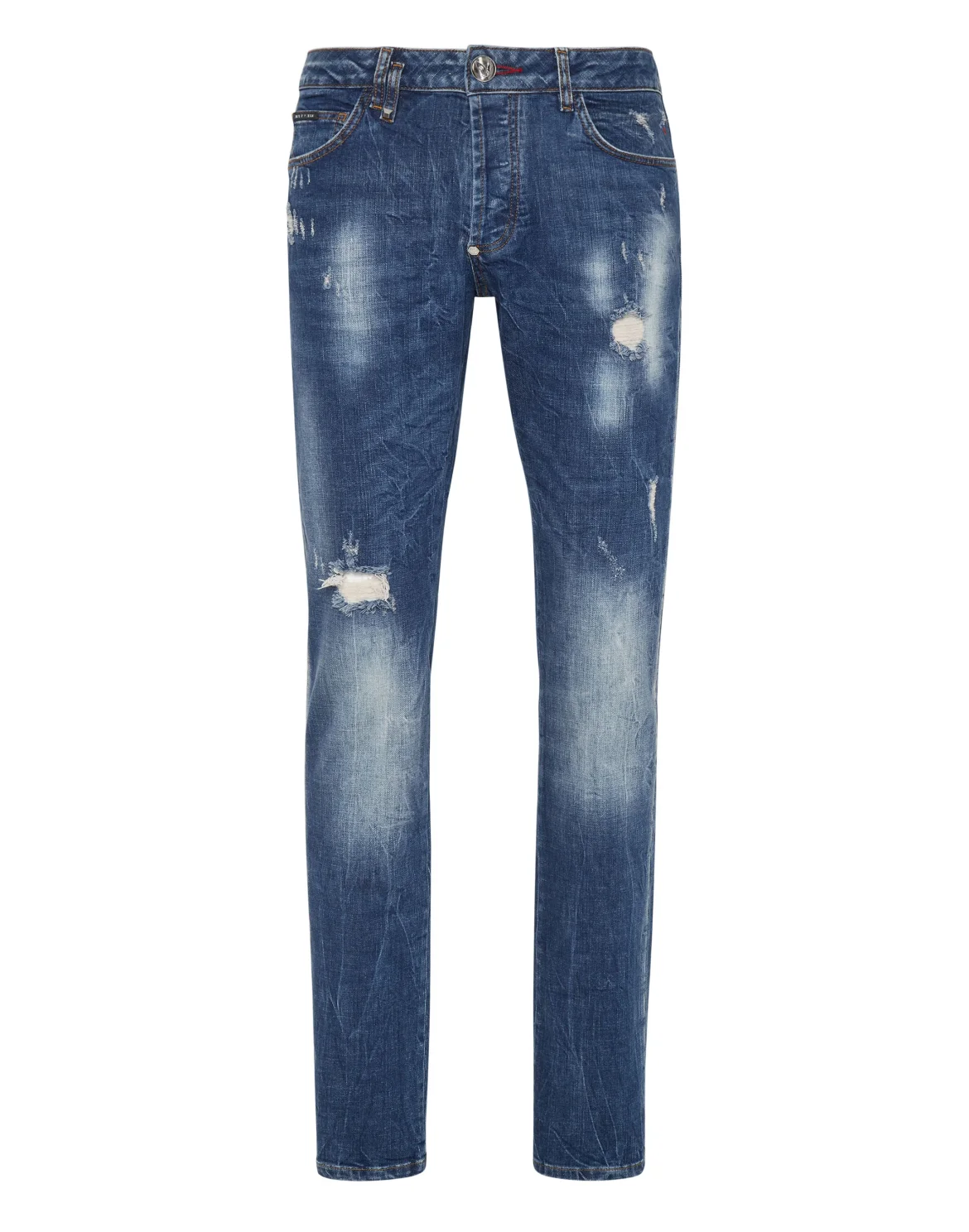 Denim Trousers Super Straight Cut Skull&Bones, цвет: Синий