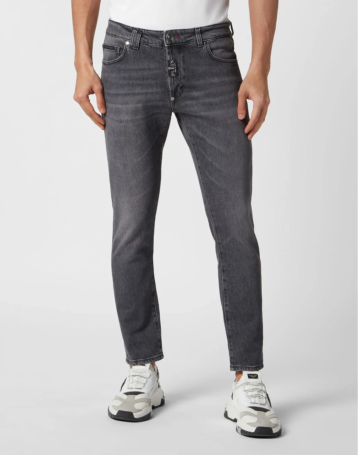 Denim Trousers Skinny Fit, цвет: Серебристый