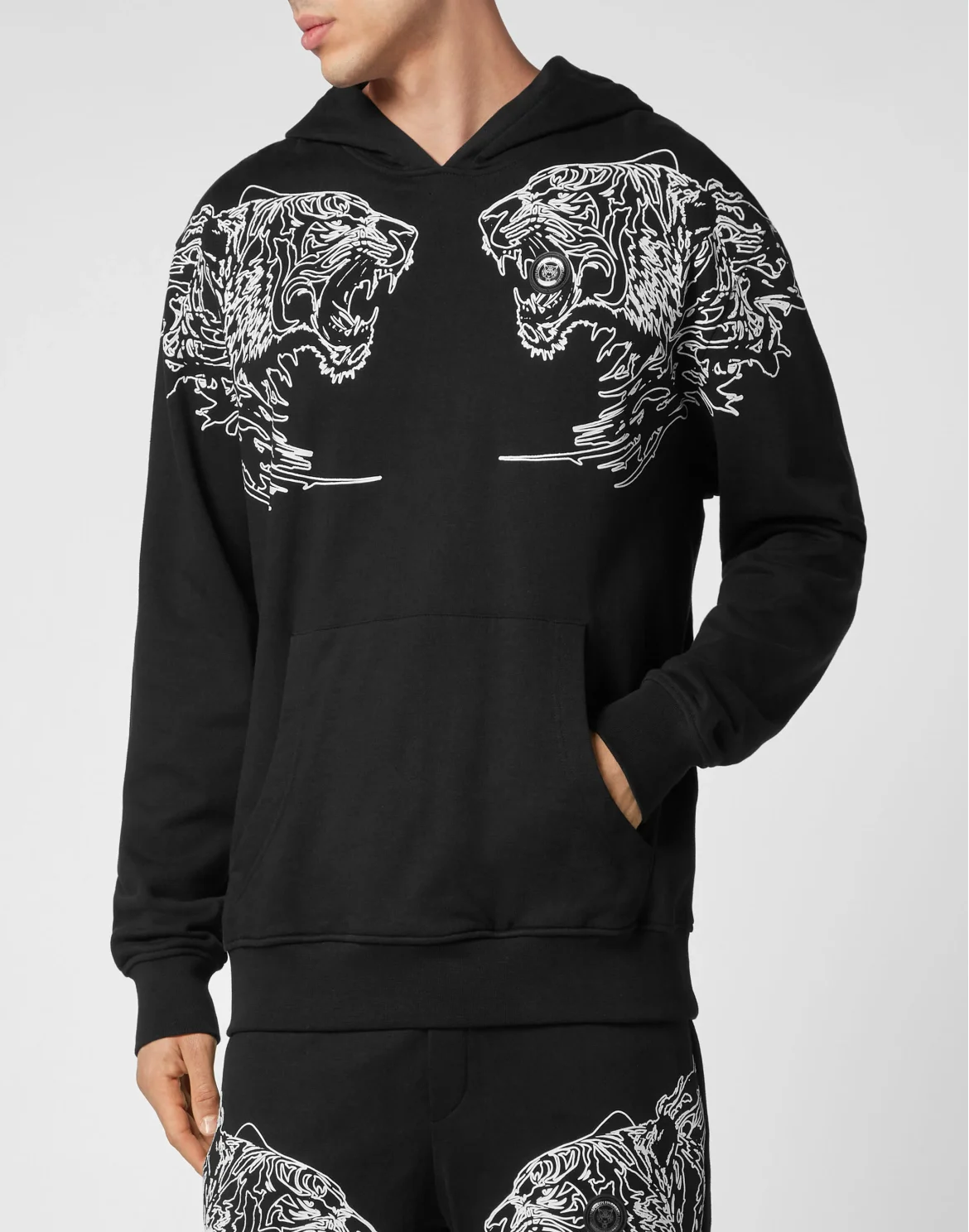 Hoodie Sweatshirt Tiger, цвет: Черный