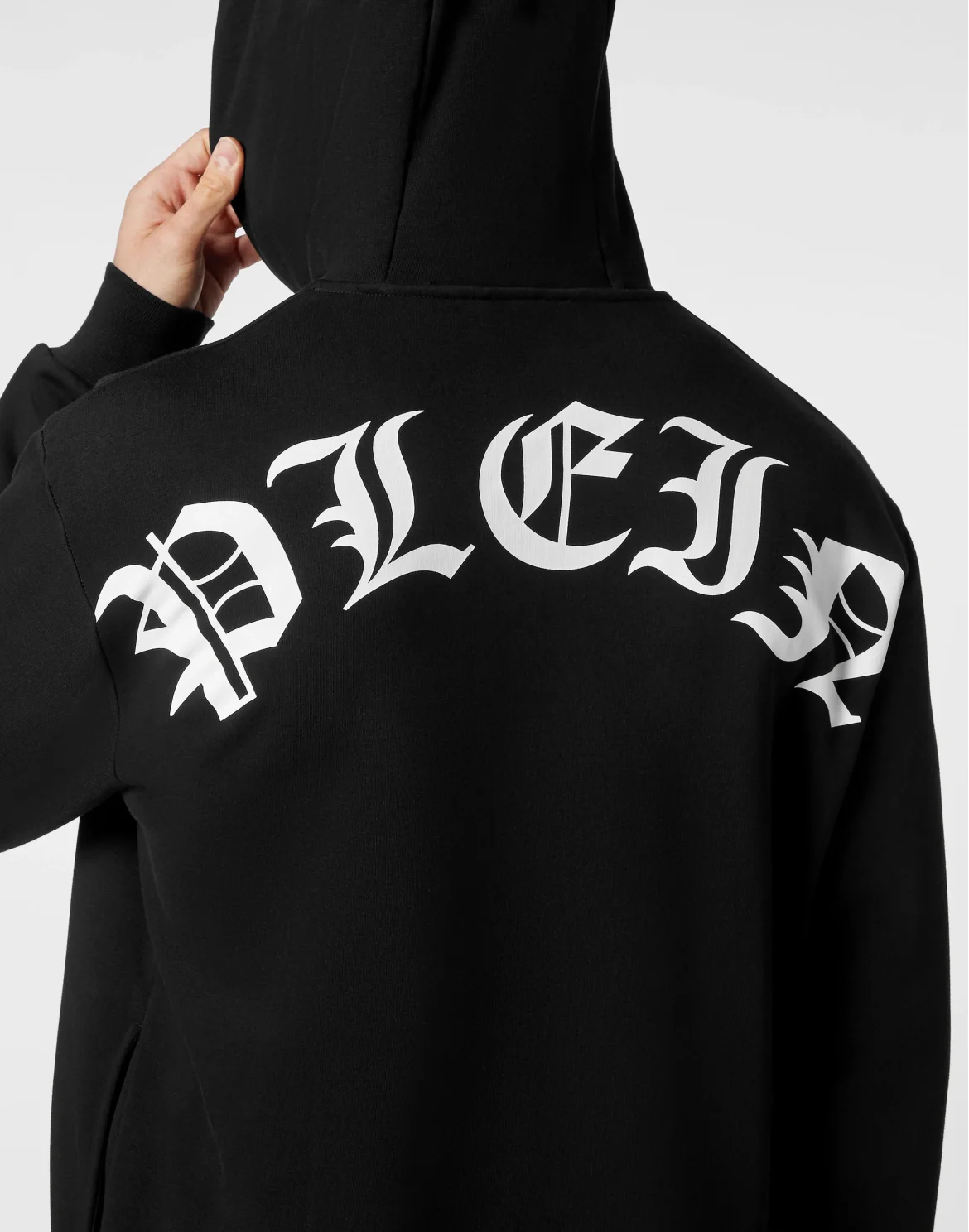 Hoodie Sweatshirt with Crystals Smile, цвет: Черный