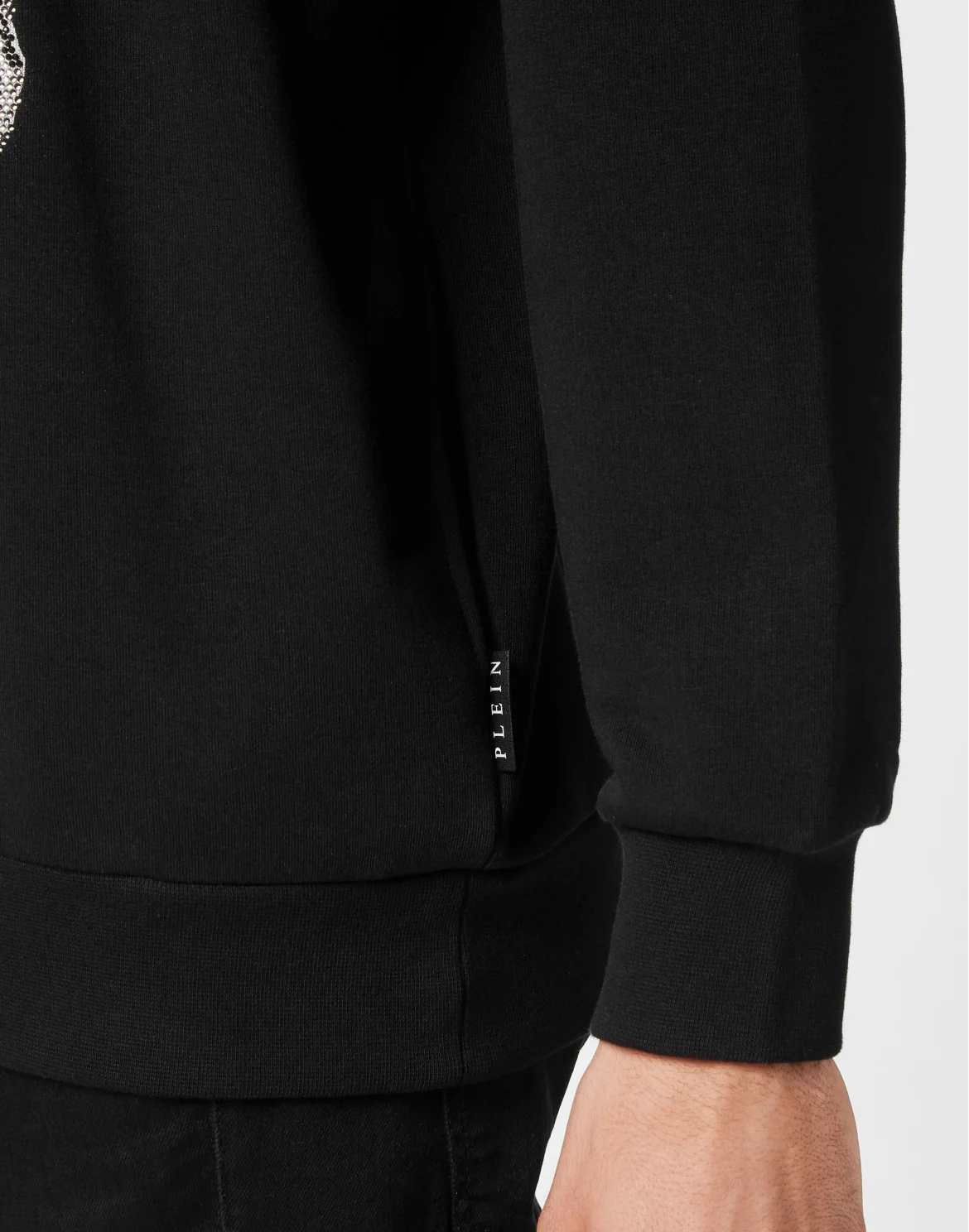 Hoodie Sweatshirt with Crystals Skull, цвет: Черный