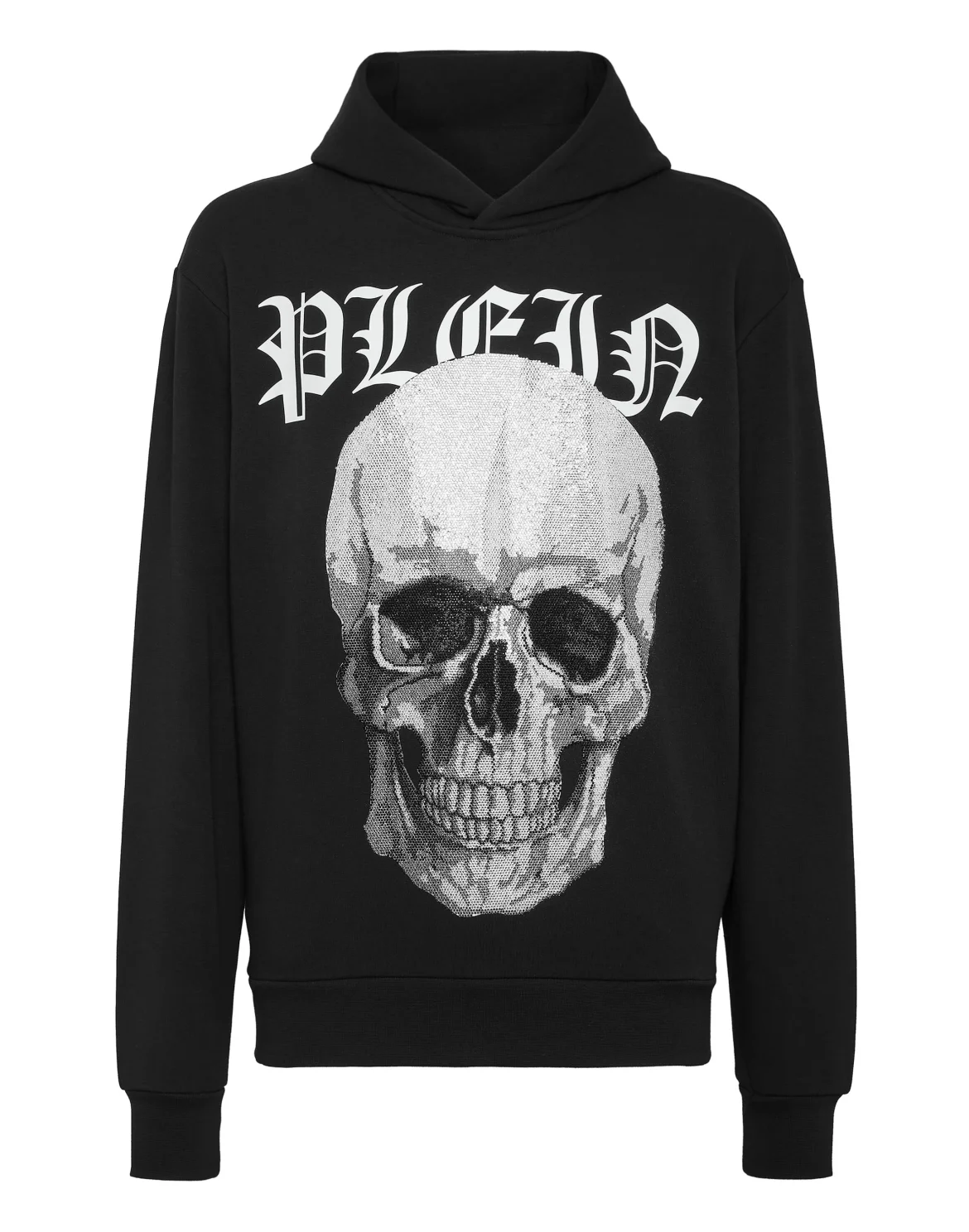 Hoodie Sweatshirt with Crystals Skull, цвет: Черный