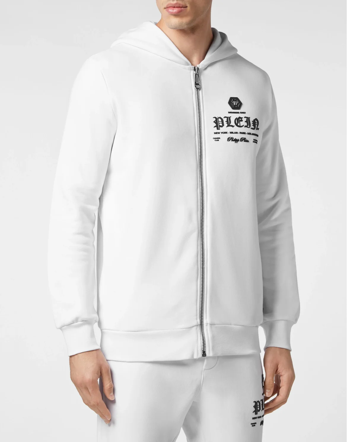 Hoodie Sweatjacket Gothic Plein, цвет: Белый