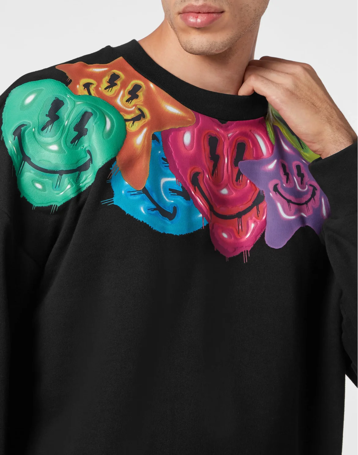 Sweatshirt Roundneck Smile, цвет: Черный