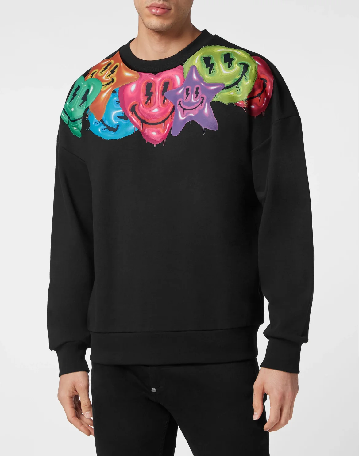 Sweatshirt Roundneck Smile, цвет: Черный