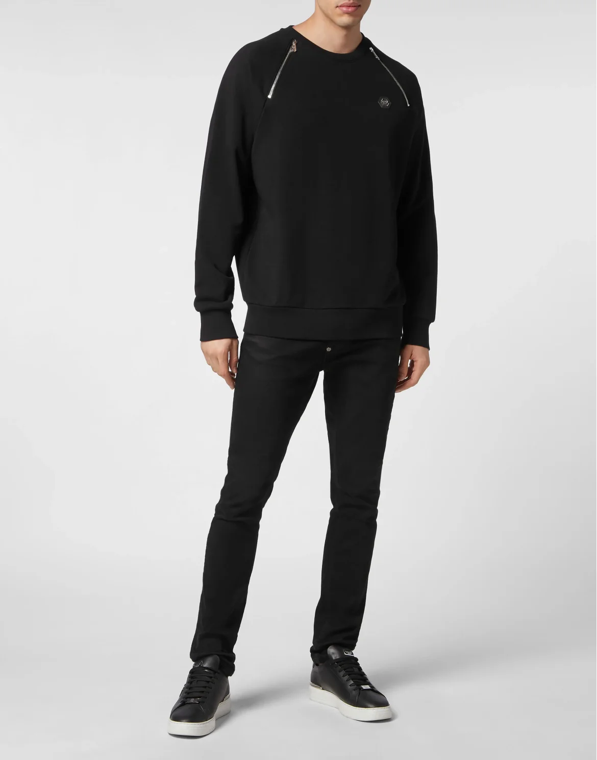Zip Chain Sweatshirt LS, цвет: Черный
