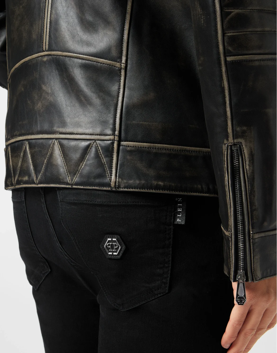 Leather Motor Jacket, цвет: Черный