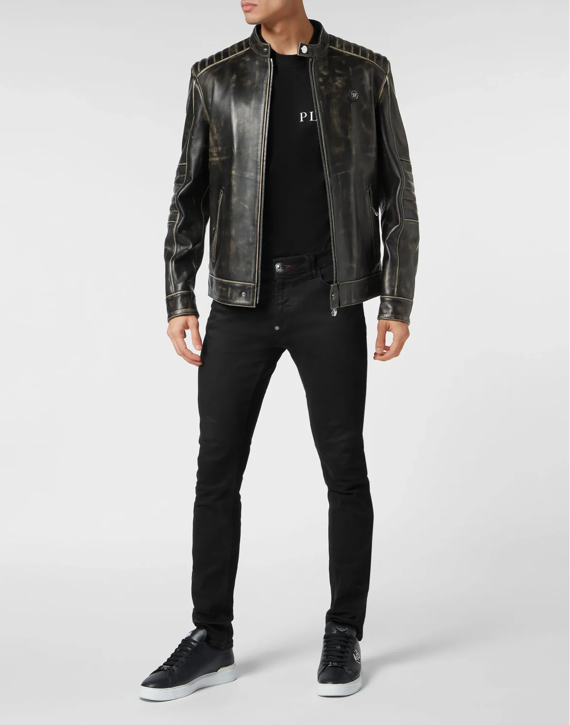 Leather Motor Jacket, цвет: Черный