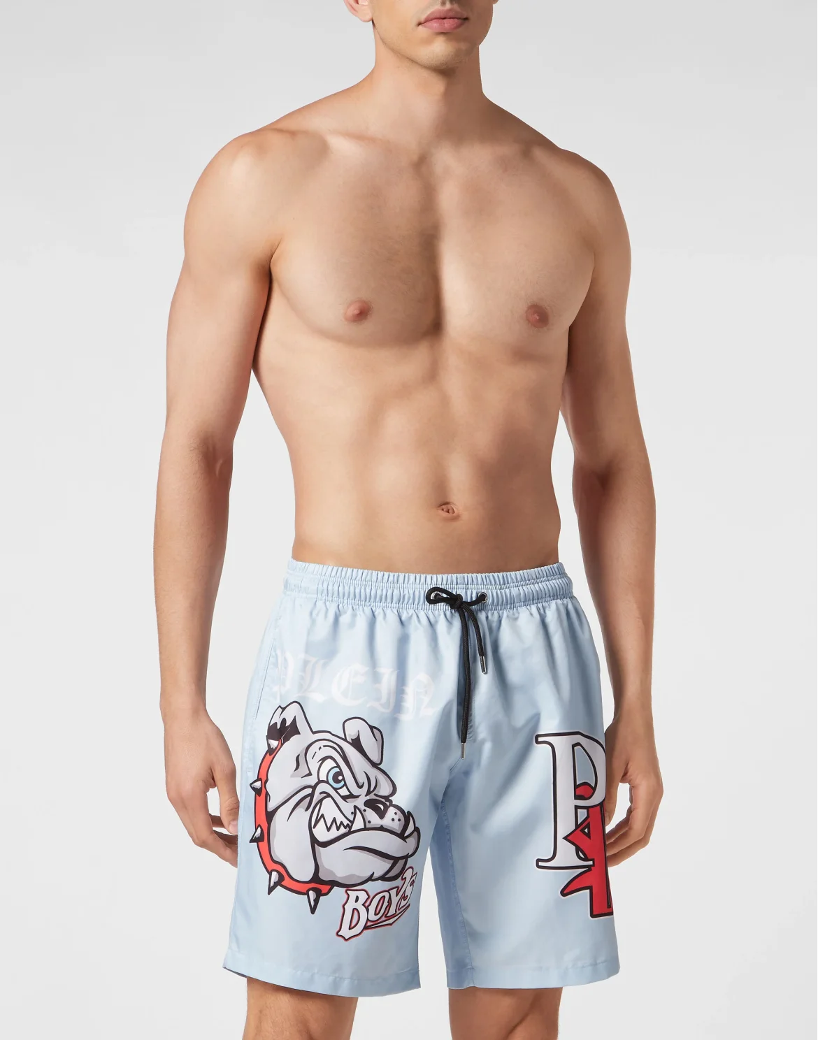 Jogging Shorts with Bulldog Print, цвет: Голубой