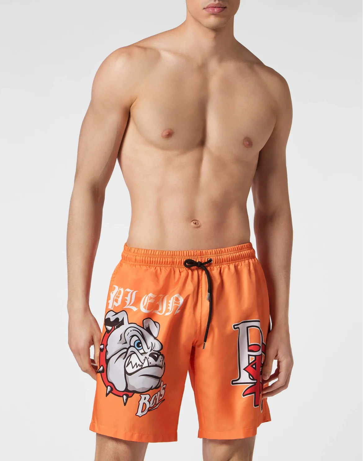Jogging Shorts with Bulldog Print, цвет: Оранжевый