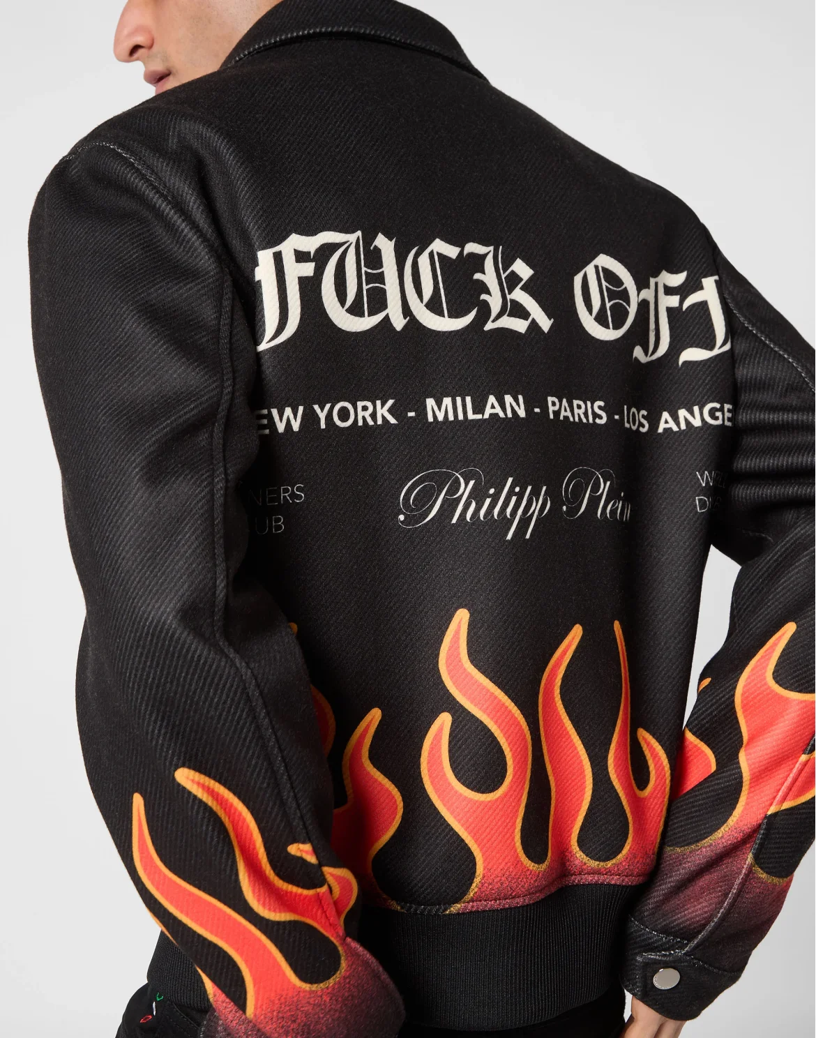 Collared Bomber Flame, цвет: Черный