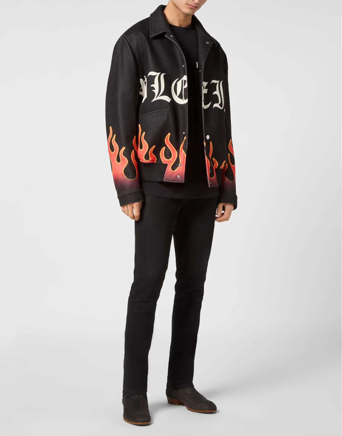 Collared Bomber Flame, цвет: Черный