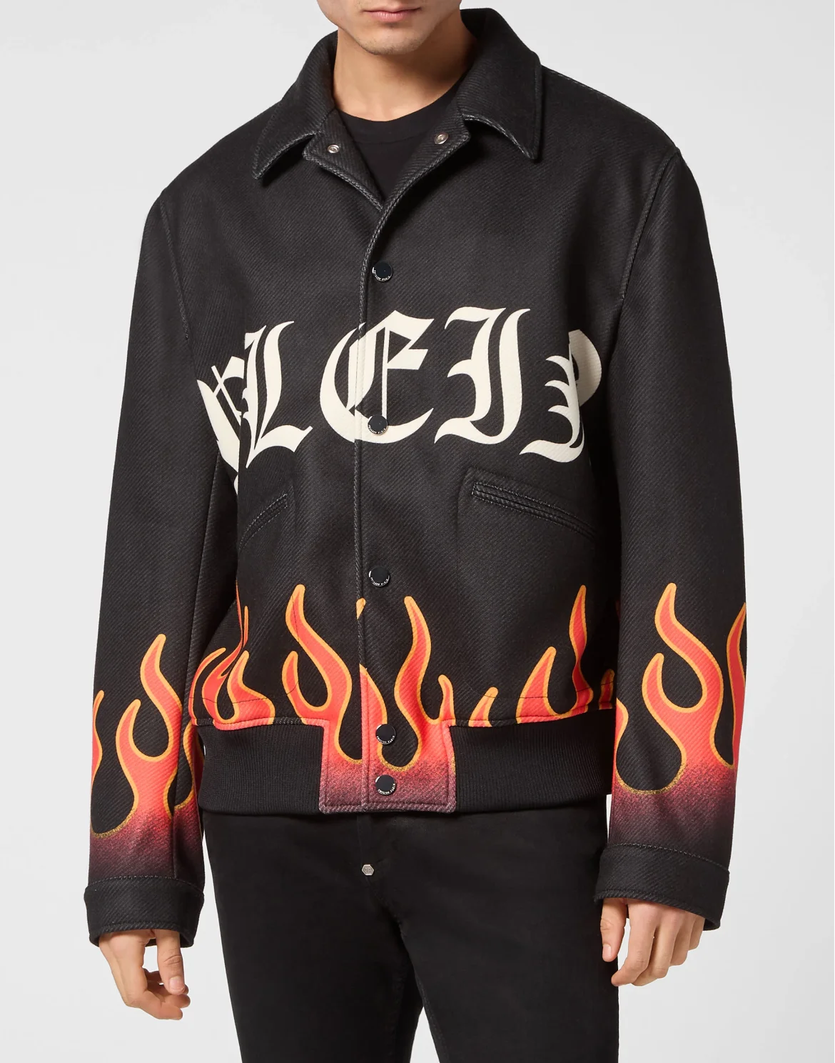 Collared Bomber Flame, цвет: Черный