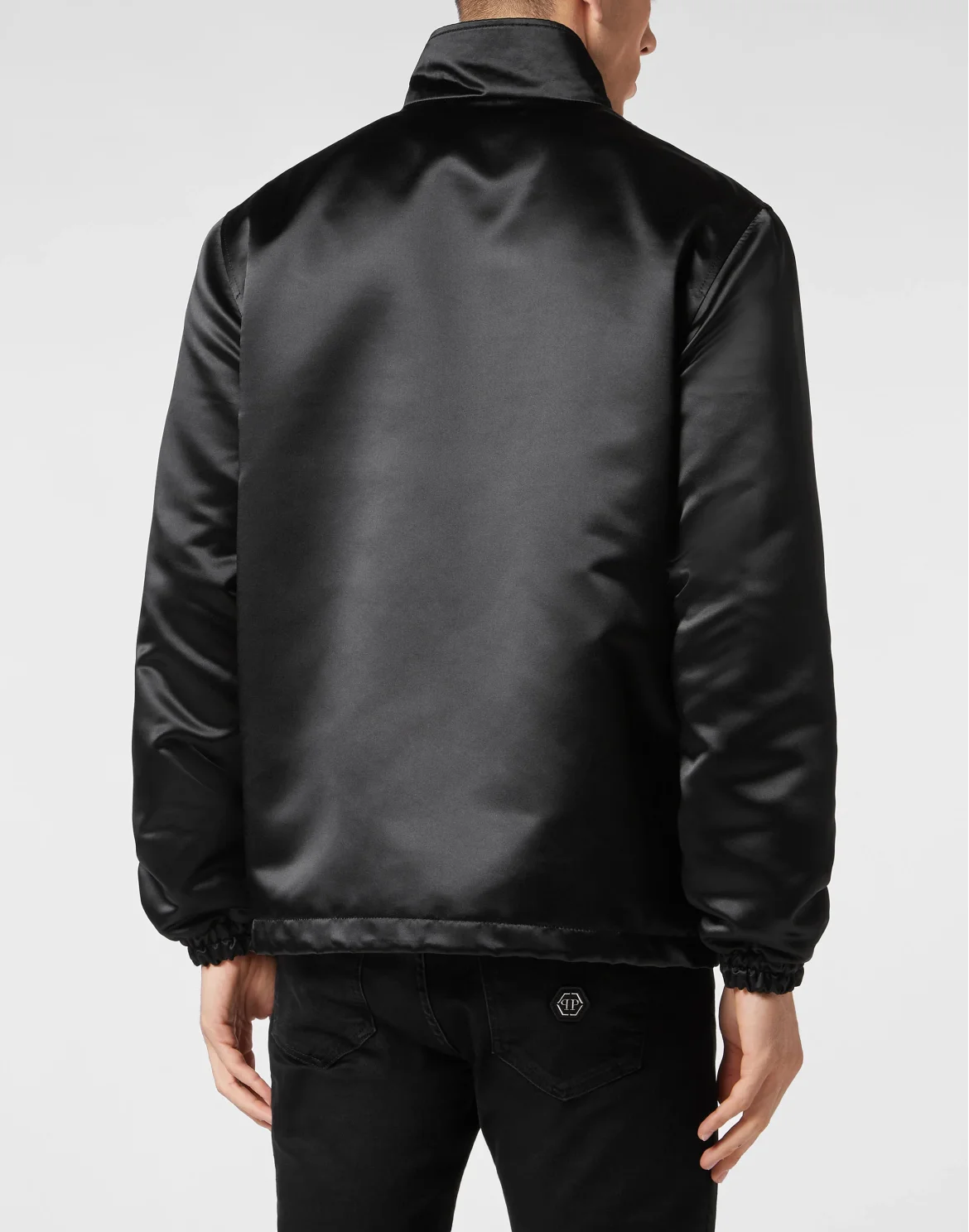 Satin Windbreaker, цвет: Черный