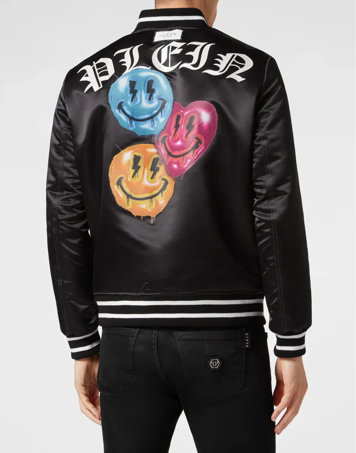 Satin Bomber Smile, цвет: Черный