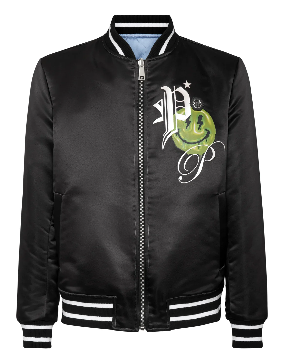 Satin Bomber Smile, цвет: Черный