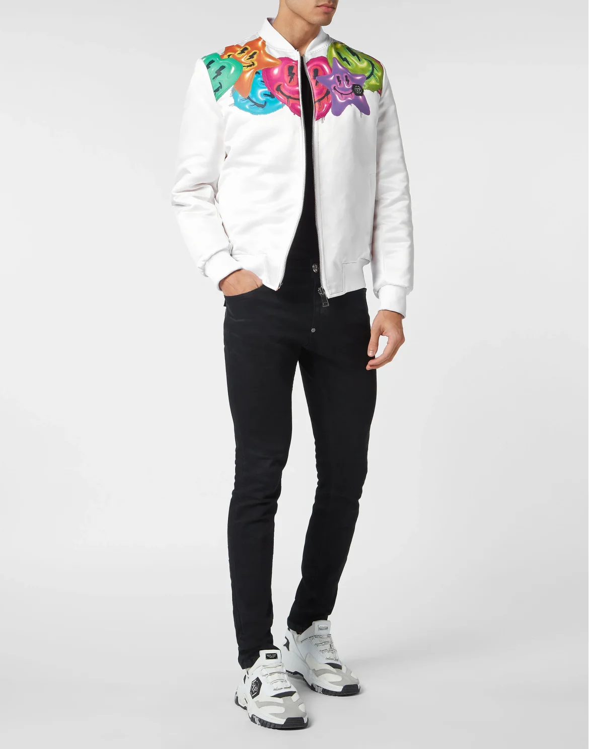 Satin Bomber Smile, цвет: Белый