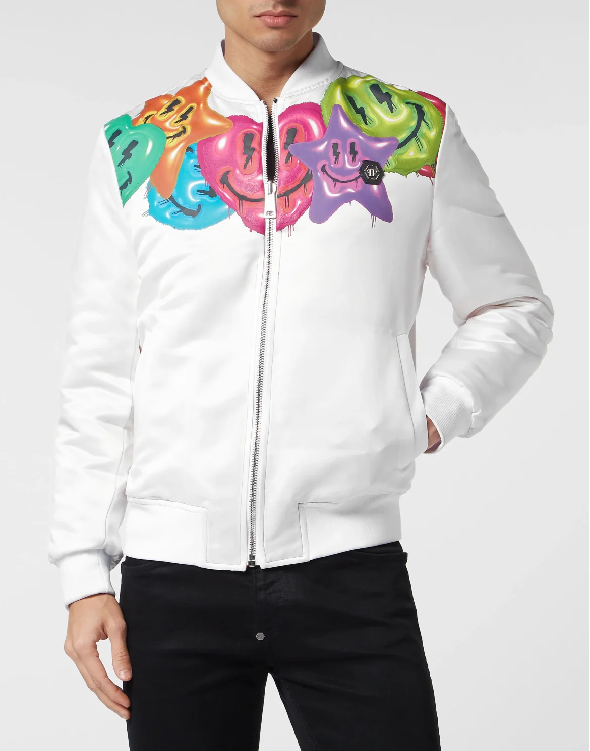 Satin Bomber Smile, цвет: Белый