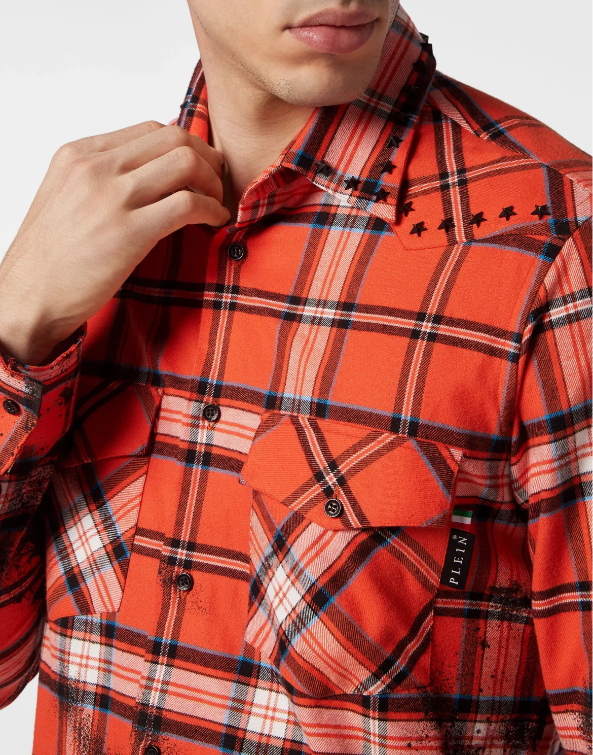 Flanella Tartan Shirt LS Gothic Plein, цвет: Оранжевый