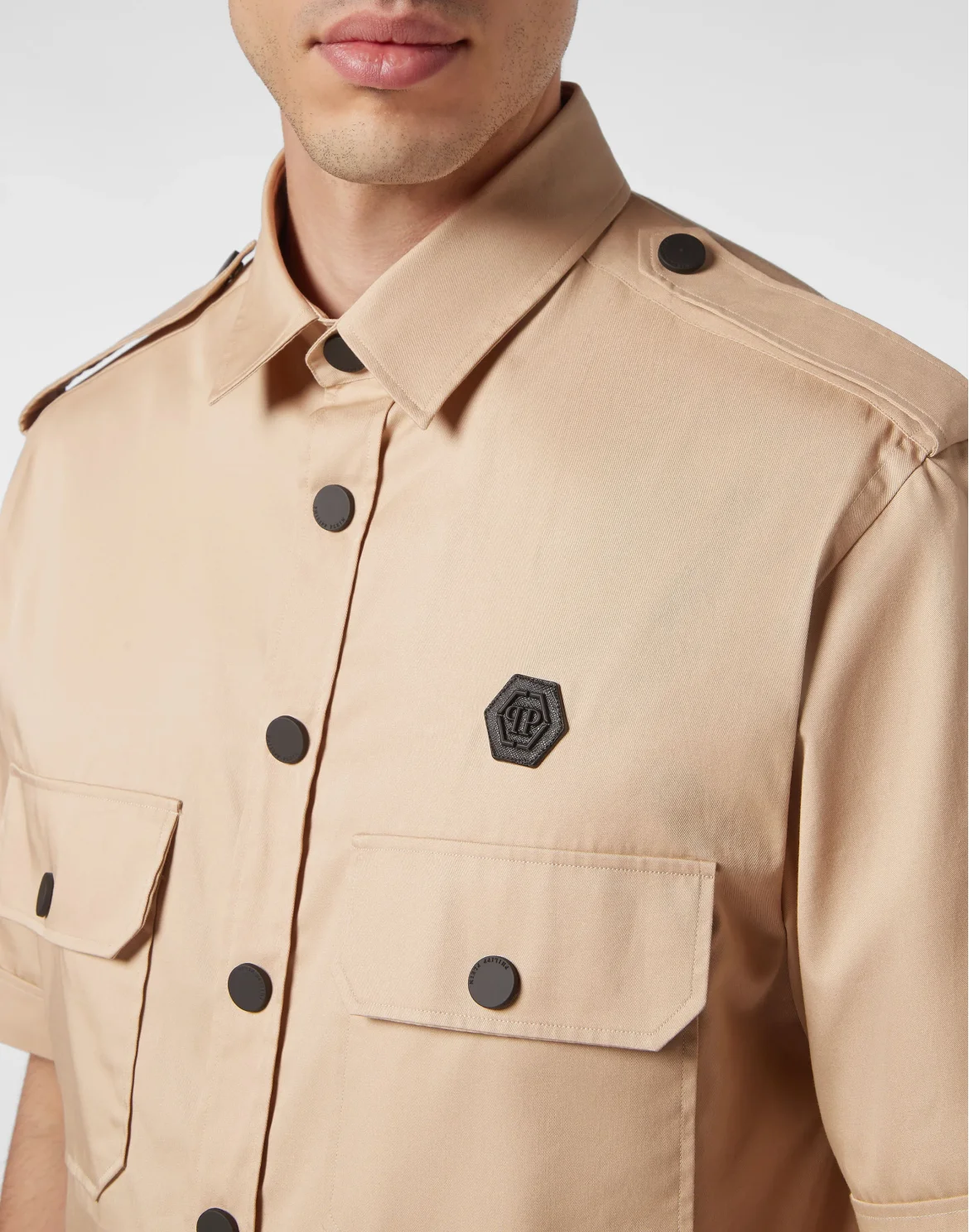 Military Shirt SS Gothic Plein, цвет: Бежевый