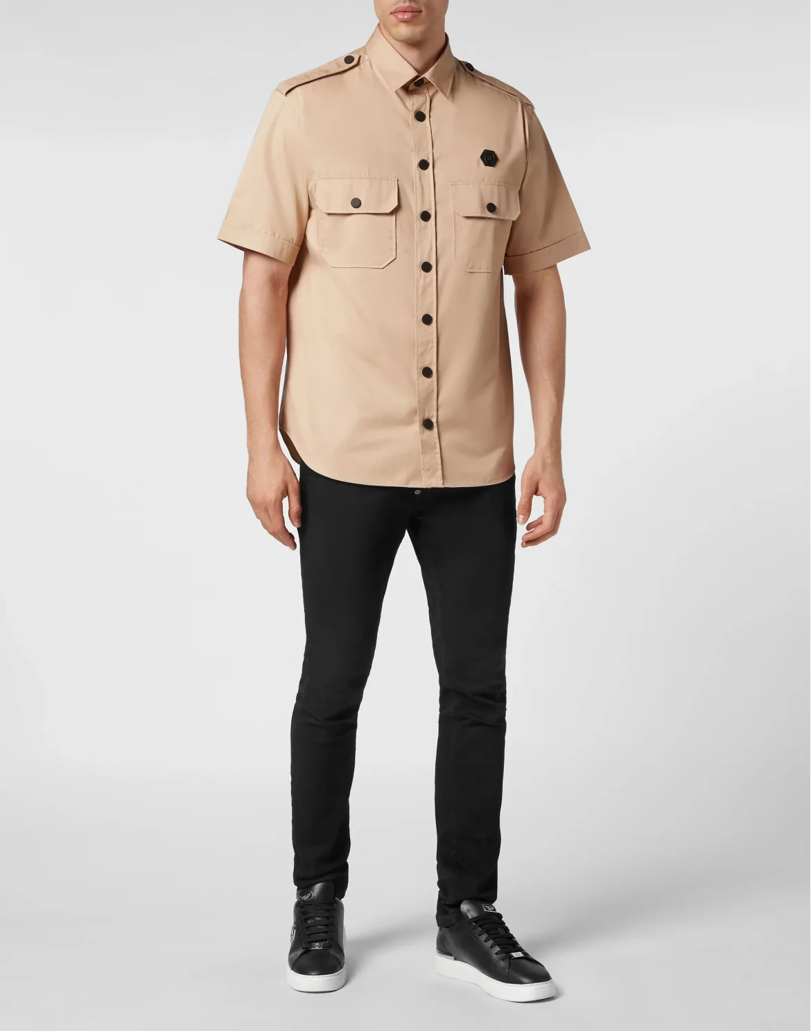 Military Shirt SS Gothic Plein, цвет: Бежевый