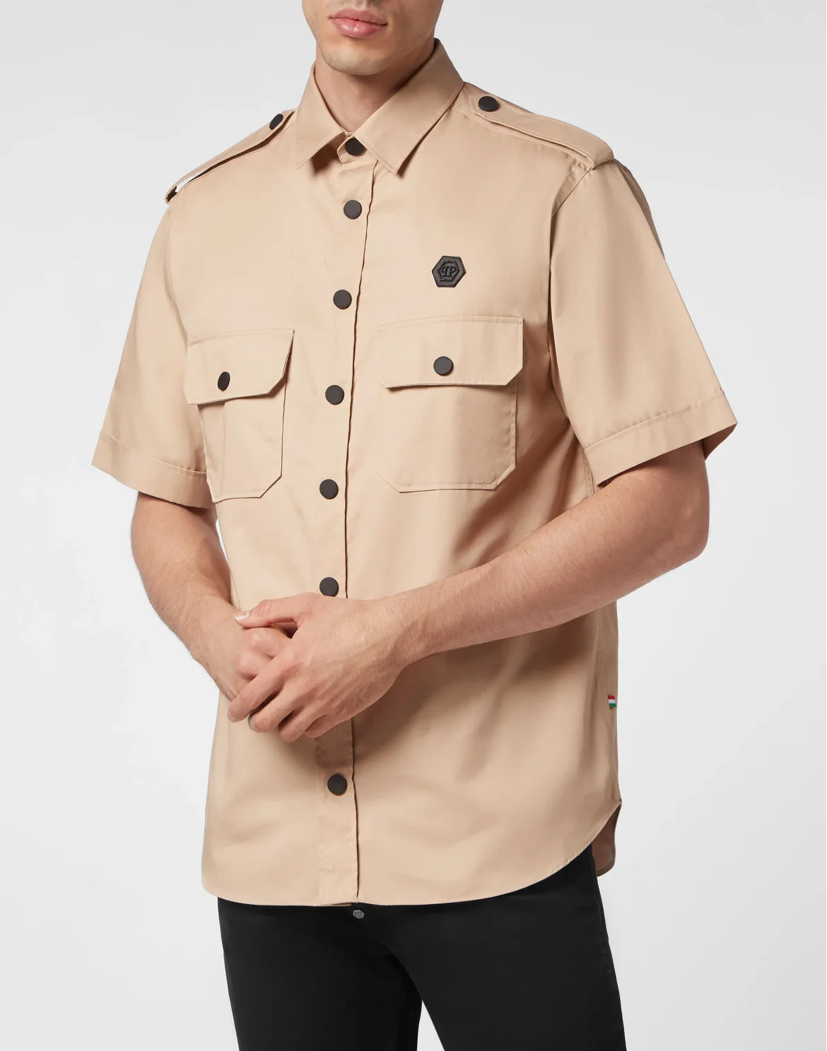 Military Shirt SS Gothic Plein, цвет: Бежевый