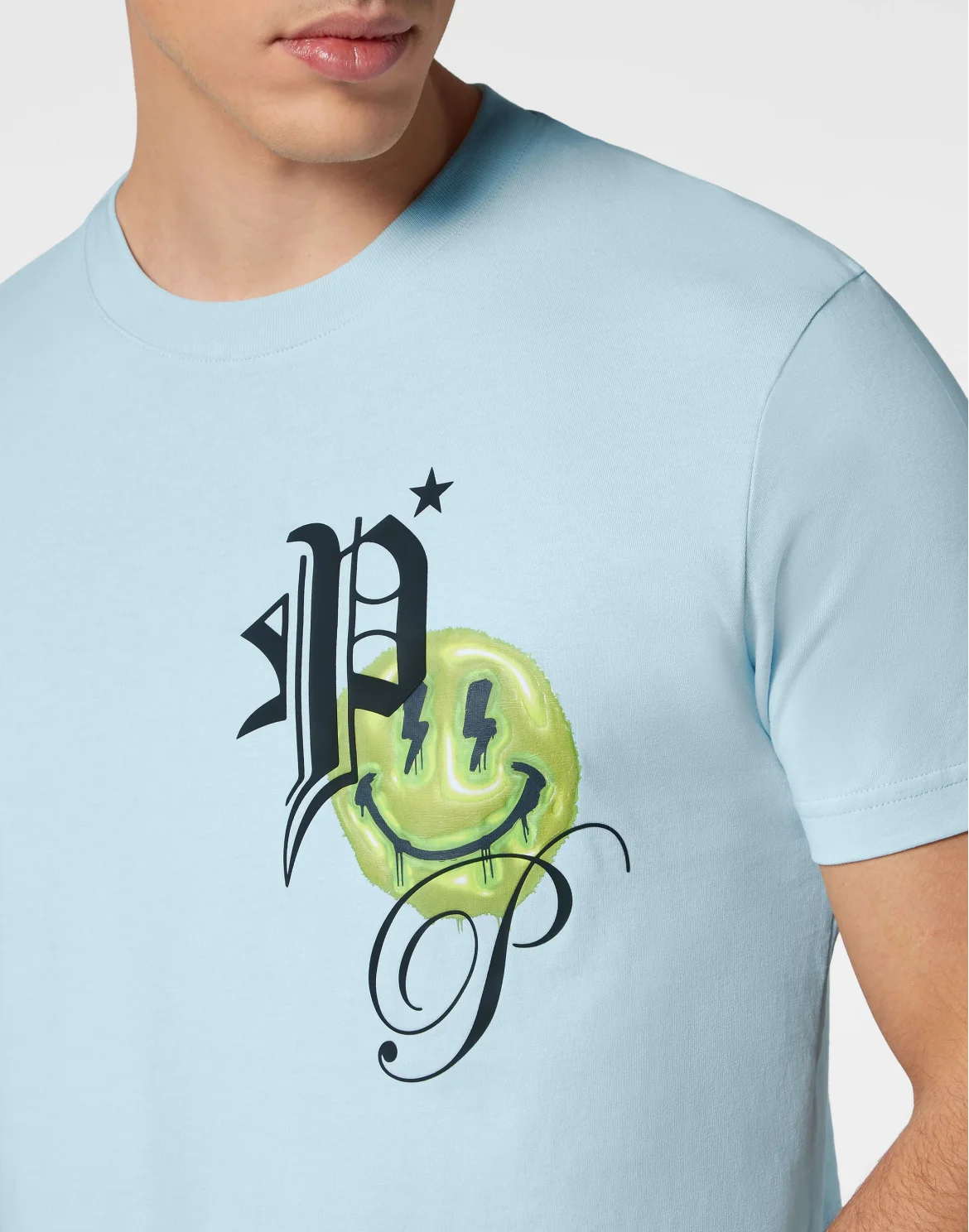 T-shirt Round Neck SS Smile, цвет: Голубой
