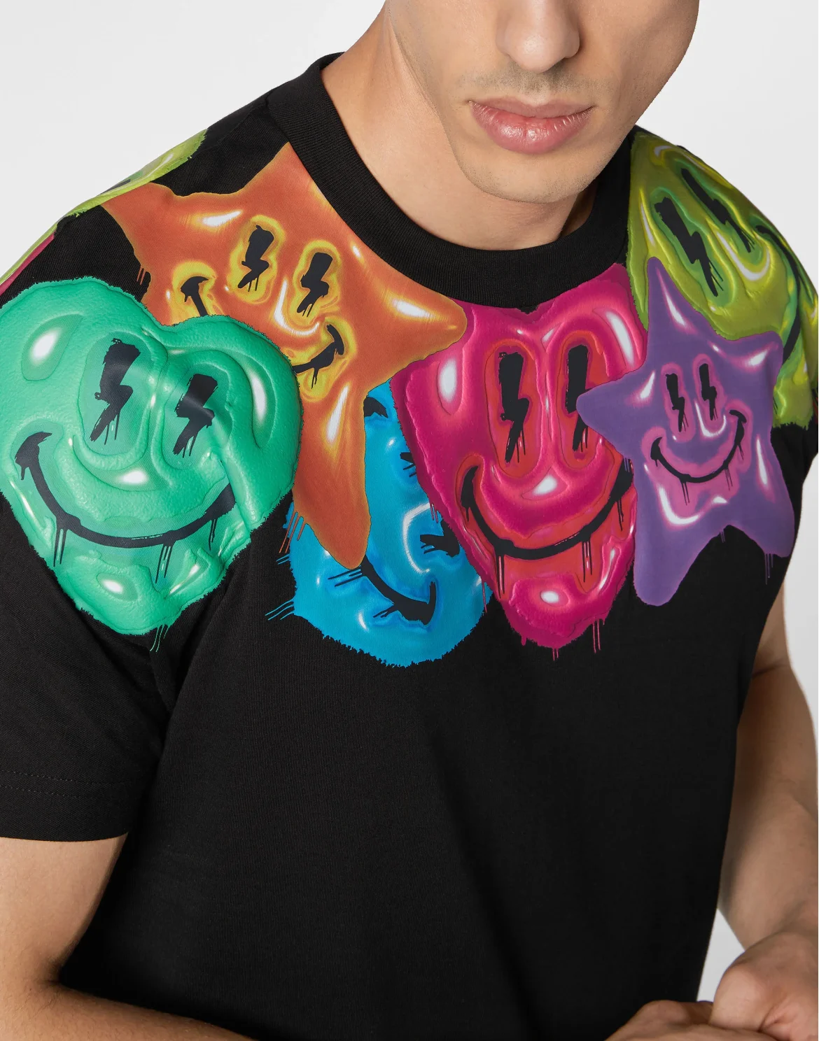 T-shirt Round Neck SS Smile, цвет: Черный