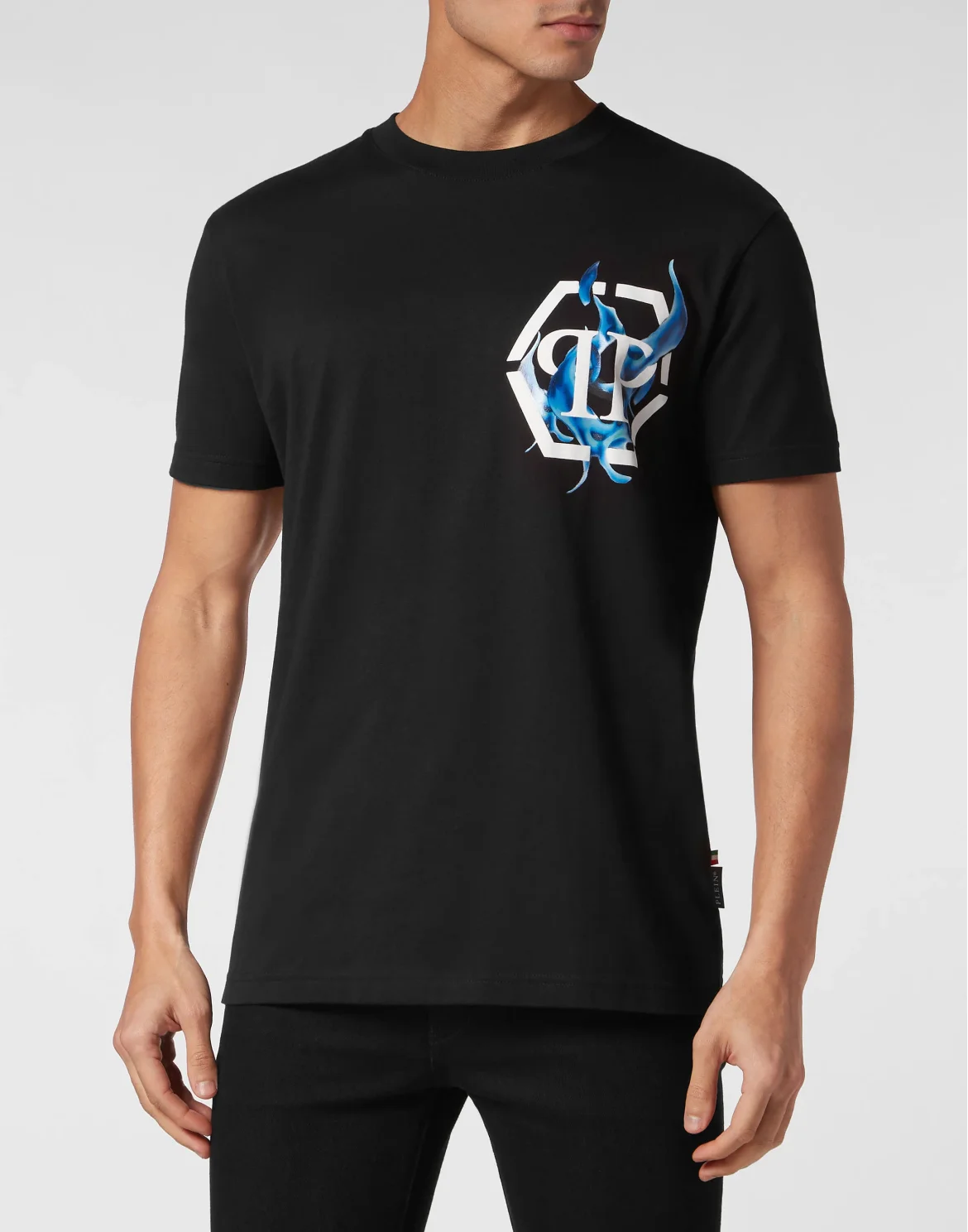 T-shirt Round Neck SS Flame Logos, цвет: Черный