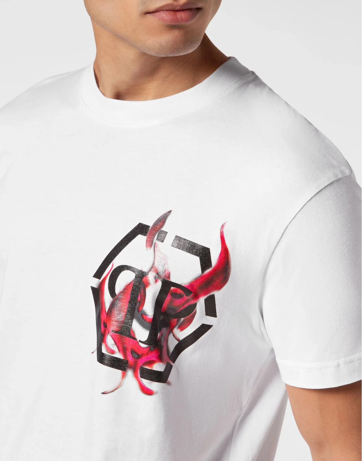 T-shirt Round Neck SS Flame Logos, цвет: Белый