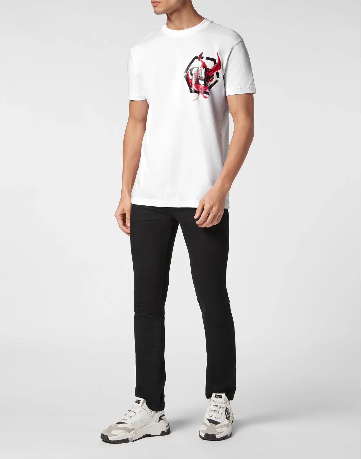 T-shirt Round Neck SS Flame Logos, цвет: Белый